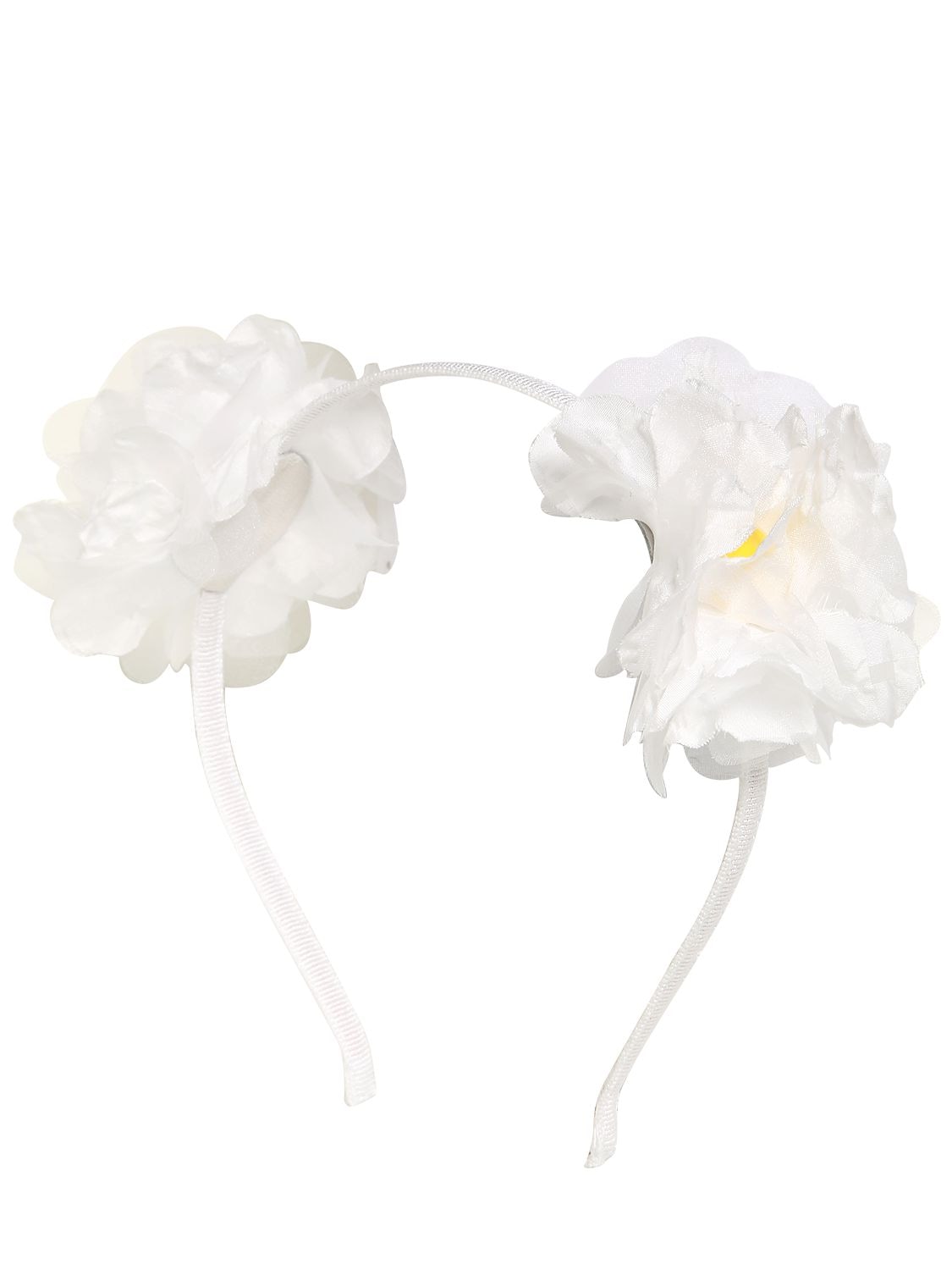Simonetta Kids' Headband W/ Flower Appliqué In White