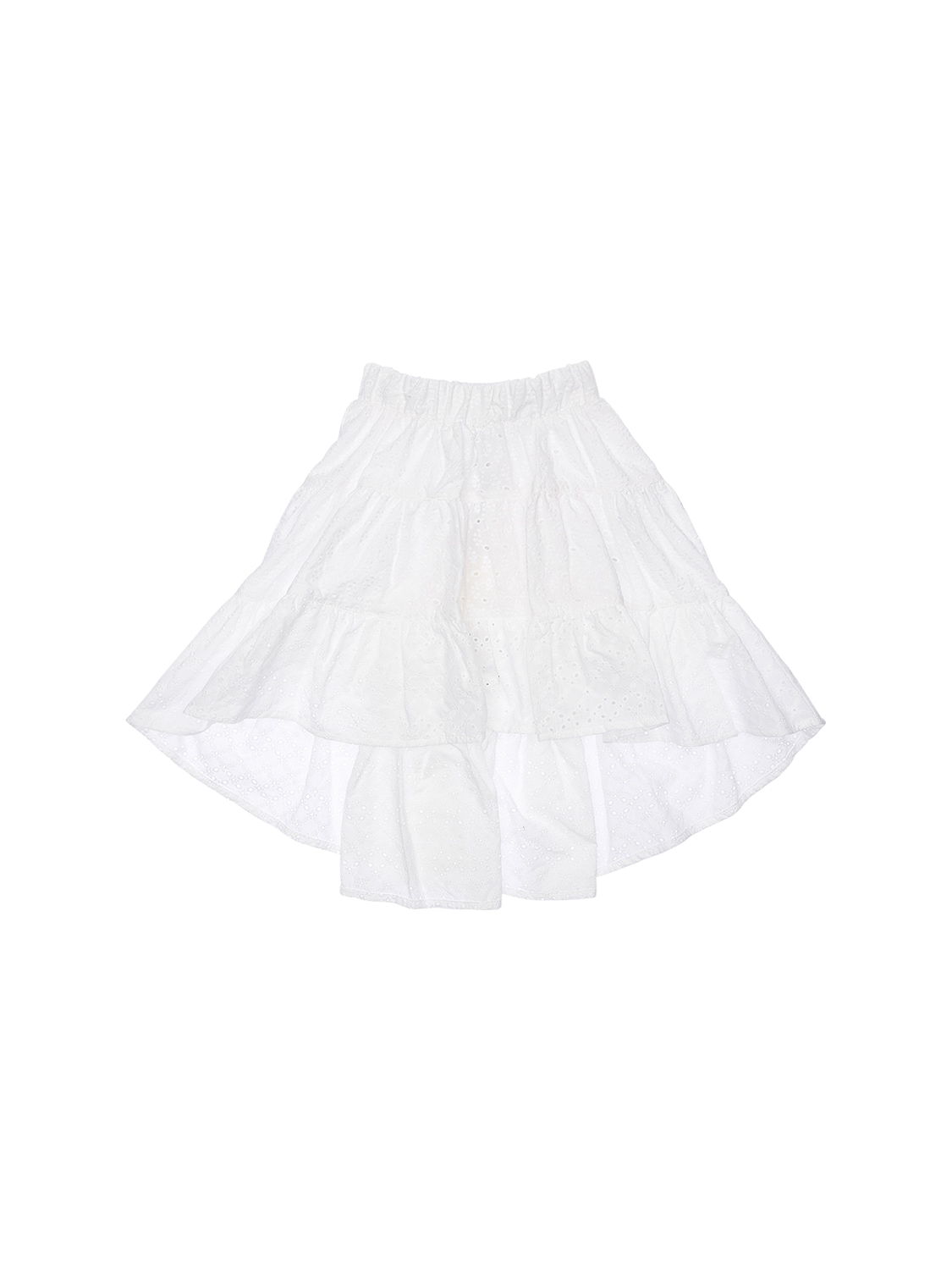 Monnalisa Kids' Cotton Eyelet Lace Skirt In White