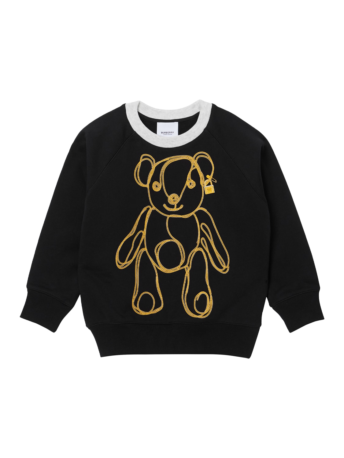 Bear print cotton sweatshirt - Black 