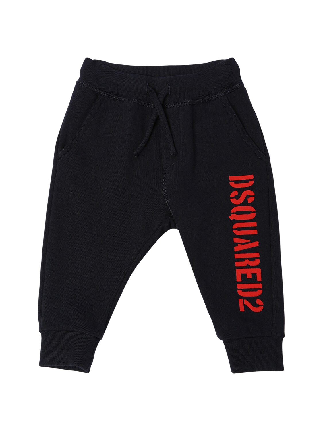 Dsquared2 Babies' Logo Printed Cotton Sweatpants In Navy