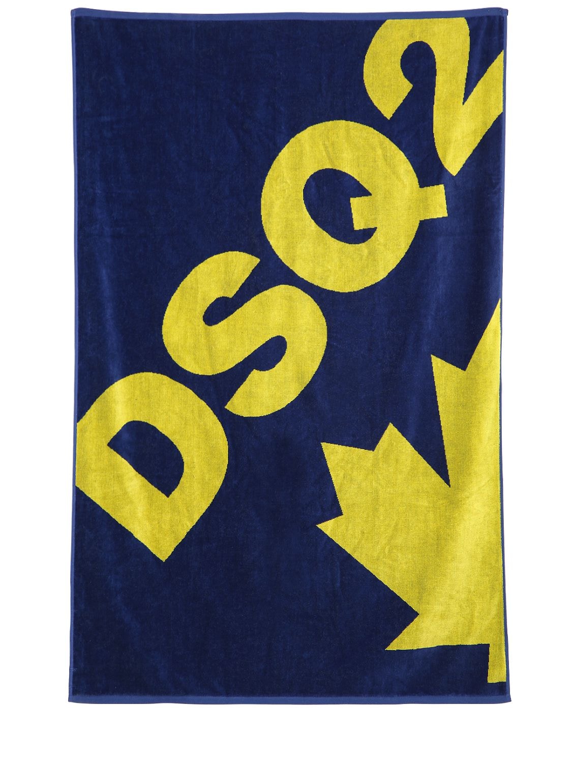 Dsquared2 Logo Printed Cotton Terry Beach Towel In Royal Blue
