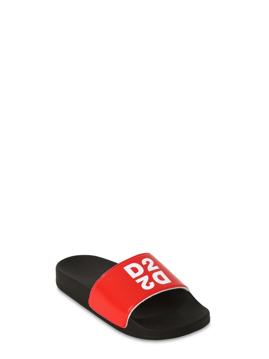 Dsquared2 Kids' Logo Printed Slide Sandals In Red