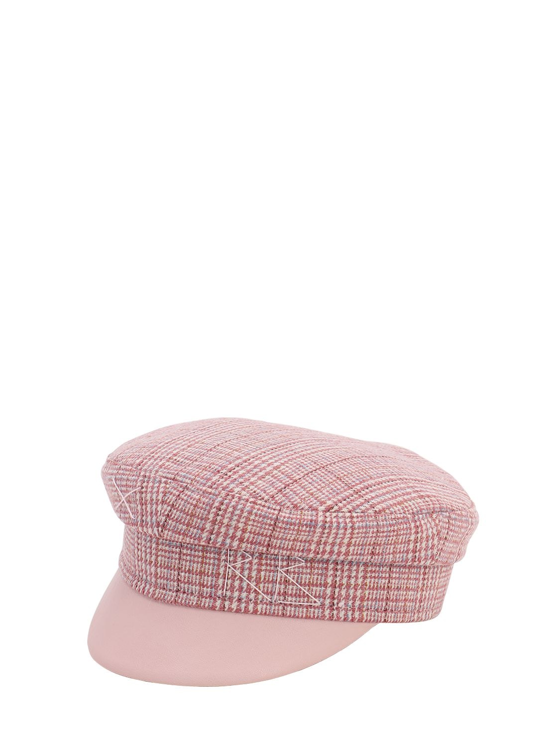 Ruslan Baginskiy Tweed Baker Boy Hat In Pink