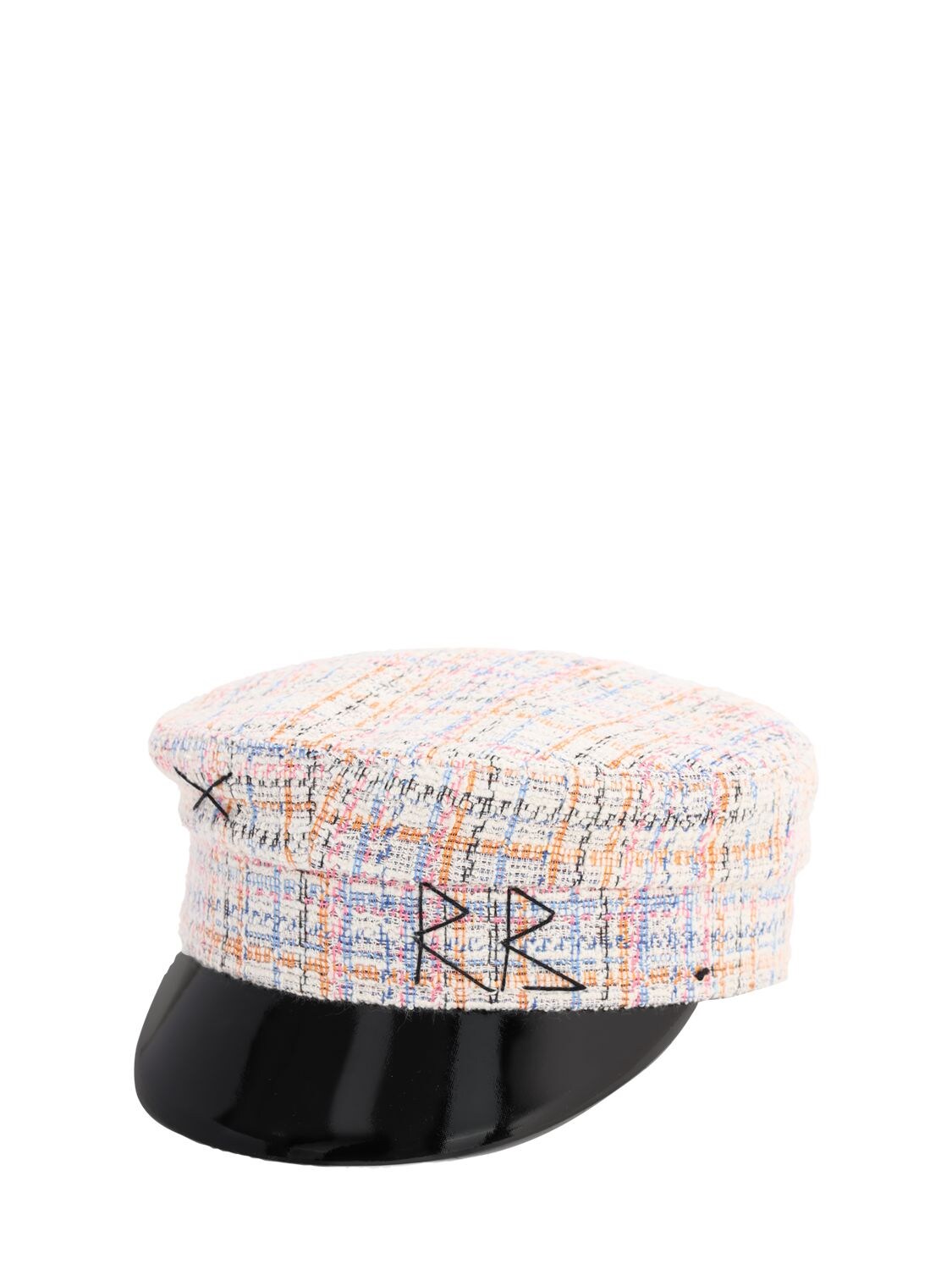 RUSLAN BAGINSKIY TWEED BAKER BOY HAT,71I99I033-TVVMVEK1