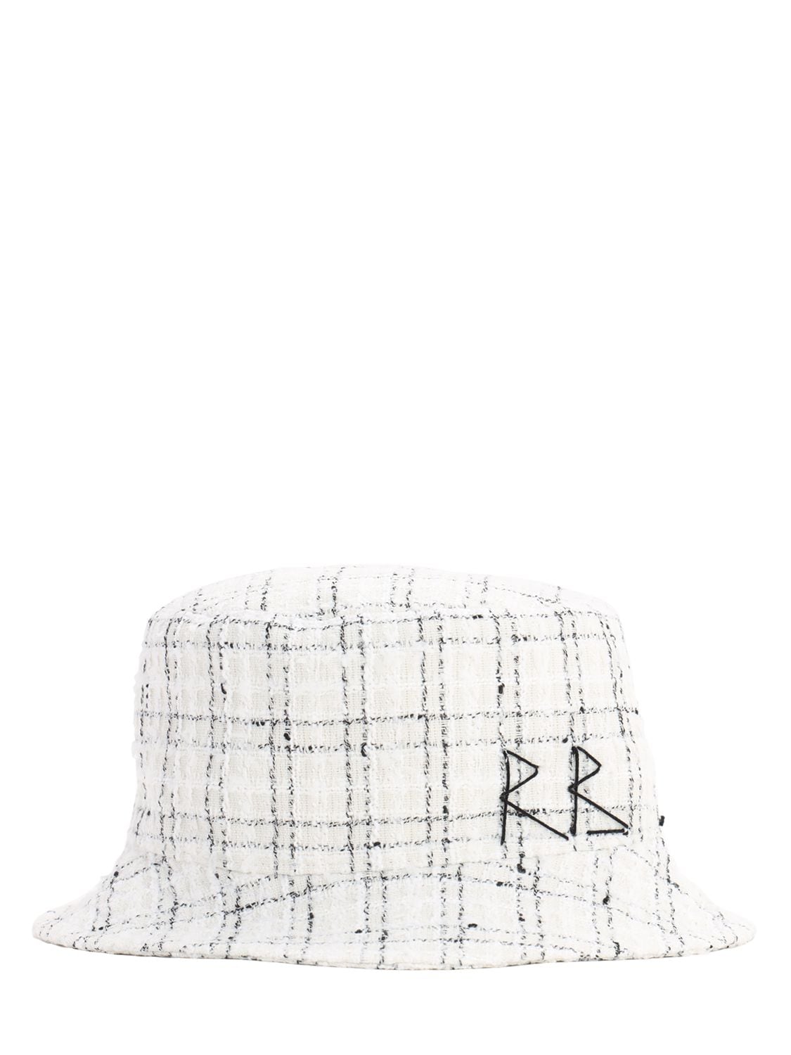 Ruslan Baginskiy Checked-tweed Bucket Hat In White
