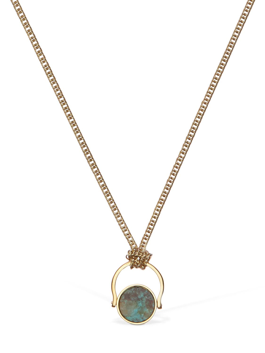 Isabel Marant Julius Long Rotating Chain Necklace In Gold,green