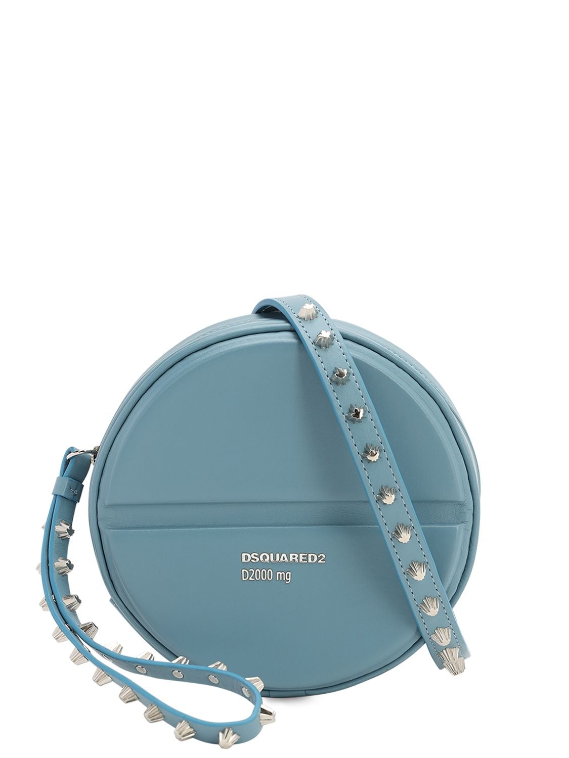 Dsquared2 Pills Round Leather Bag In Blue