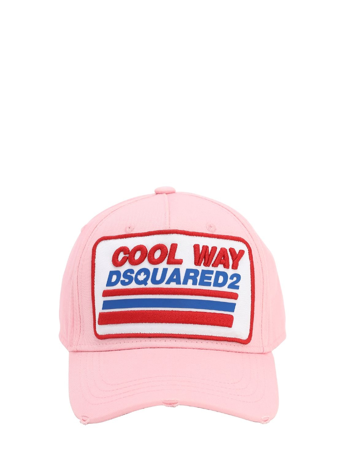 Dsquared2 拼接纯棉棒球帽 In Pink
