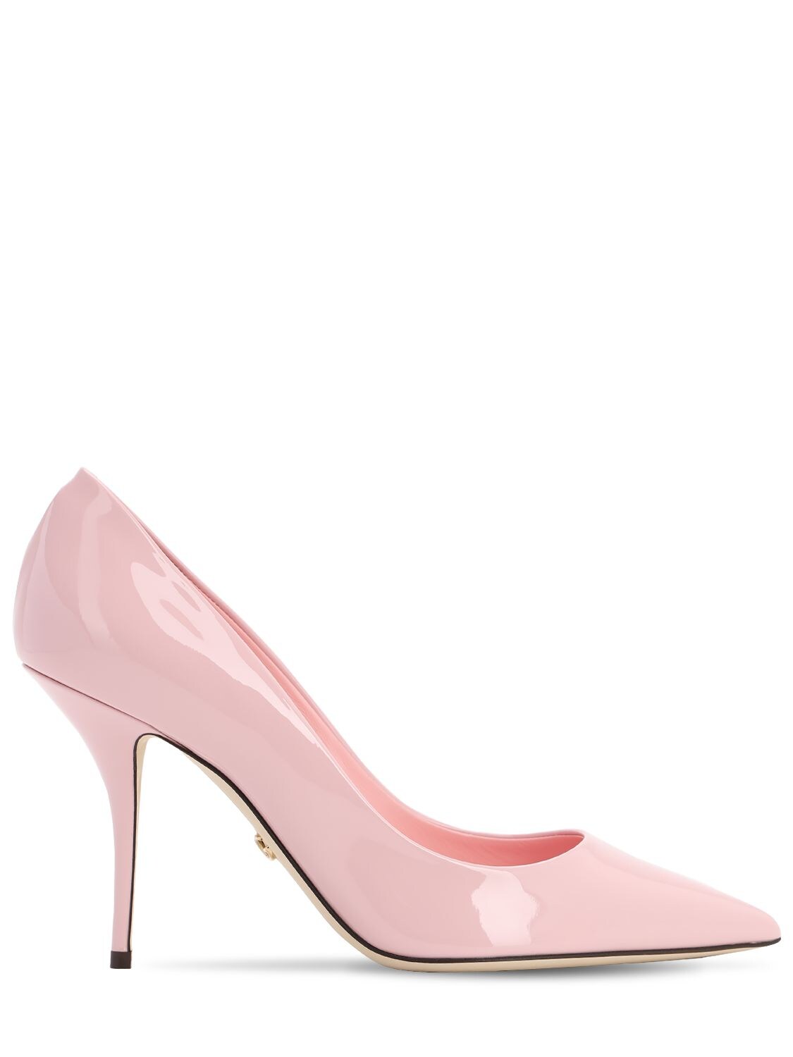 Dolce & Gabbana 90mm Patent Leather Pumps In Pink