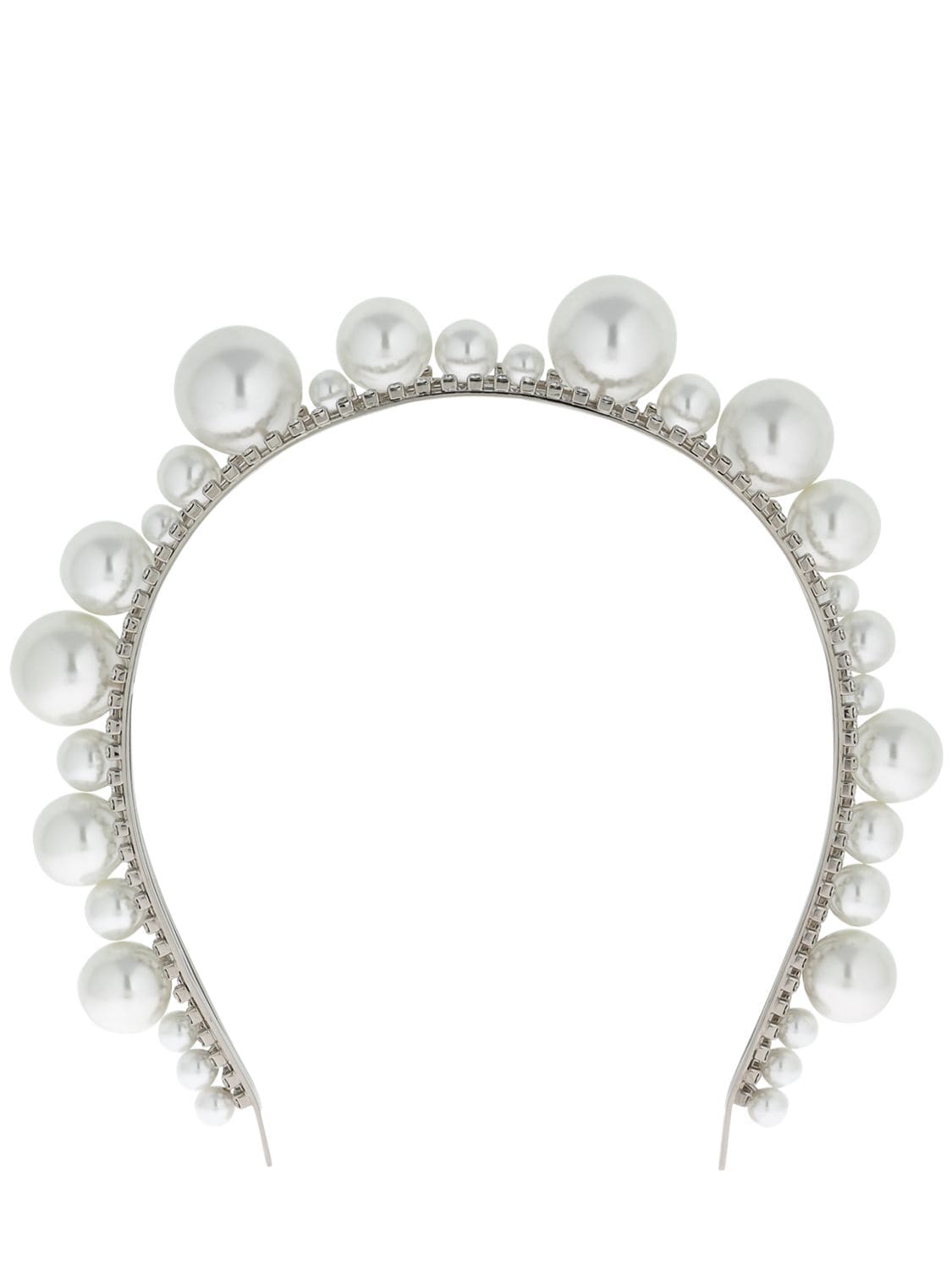 Givenchy Ariana Pearls And Crystals Jewel Headband In Silver | ModeSens