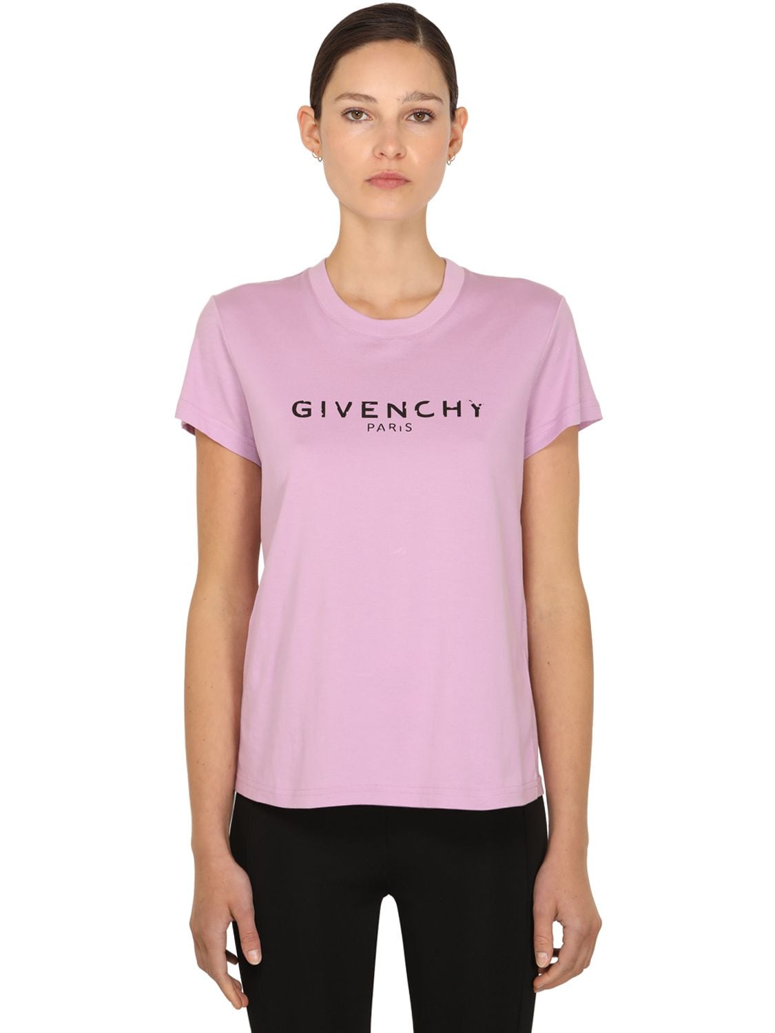 Givenchy Logo Print Cotton Jersey T-shirt In Lilac