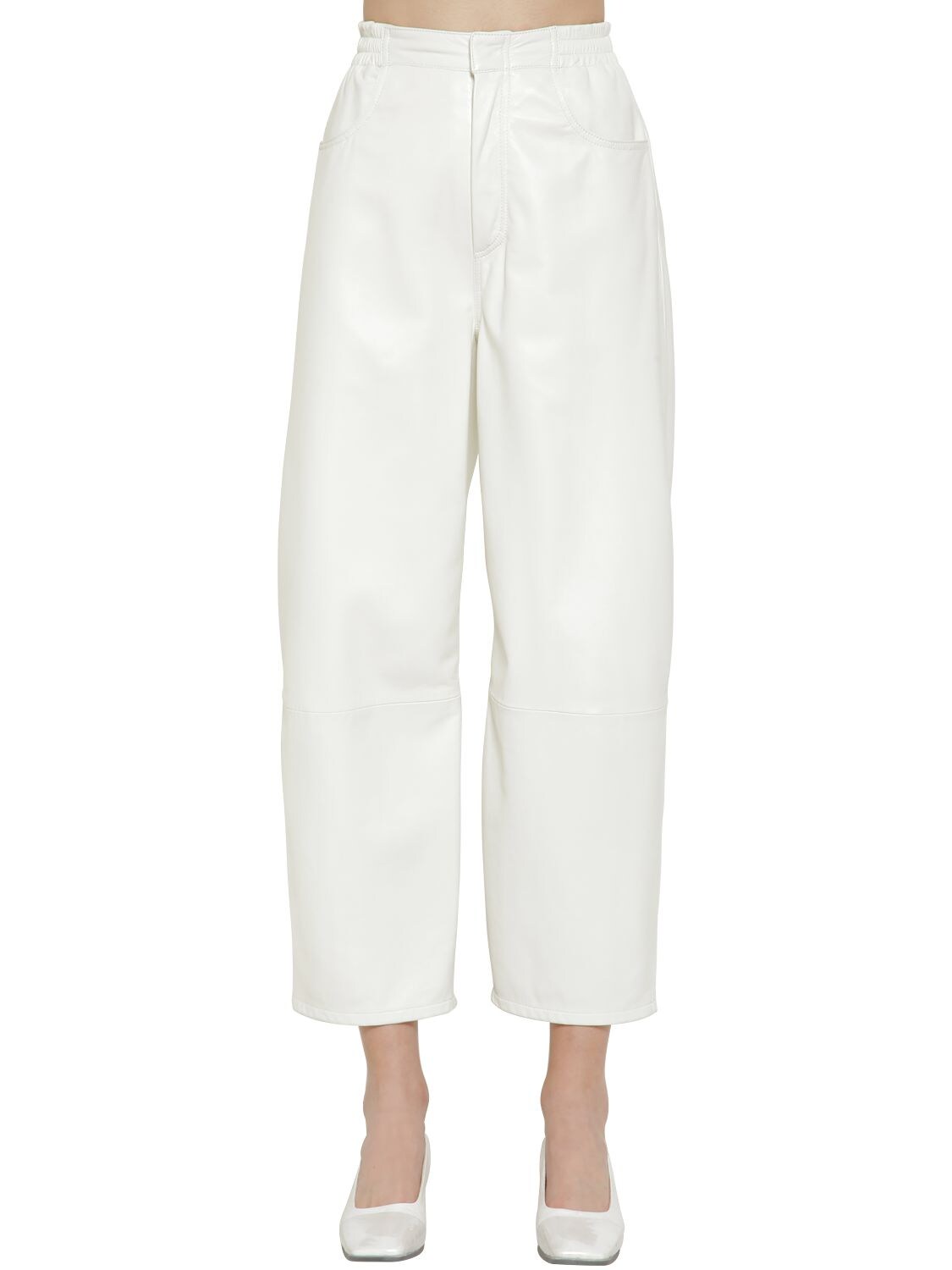 MM6 MAISON MARGIELA CROPPED STRAIGHT LEATHER trousers,71IA7V004-MTAX0