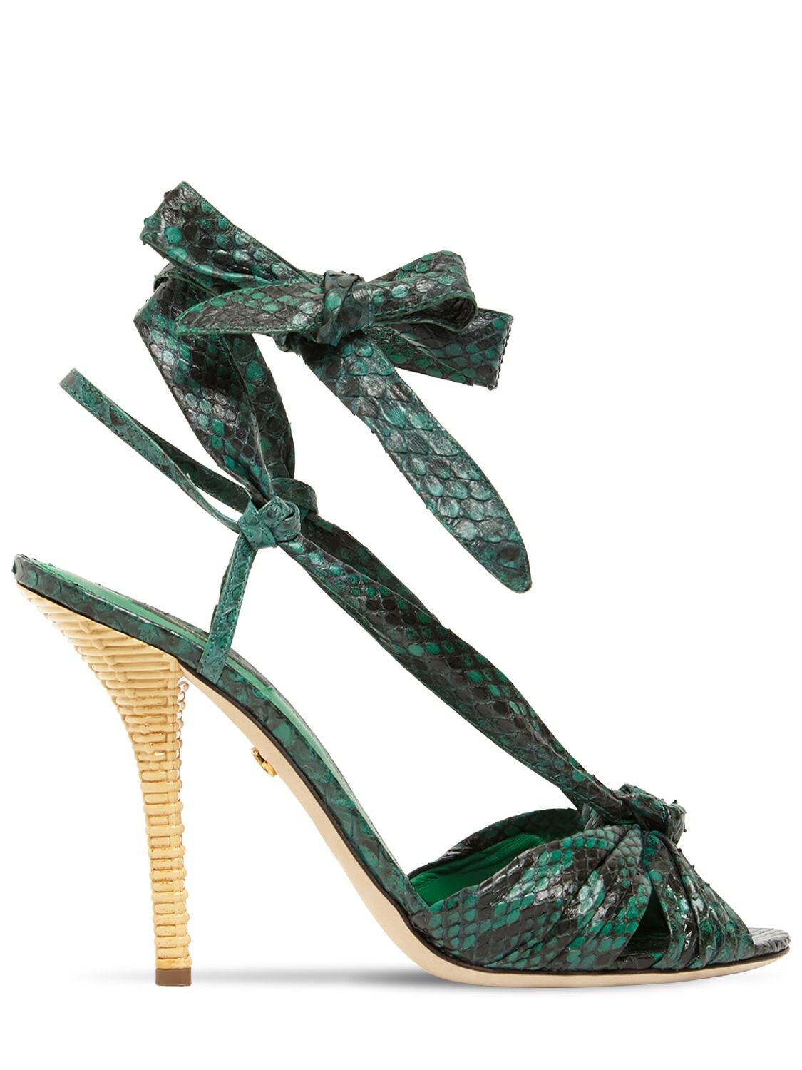 Dolce & Gabbana 105mm Snake Skin Lace-up Sandals