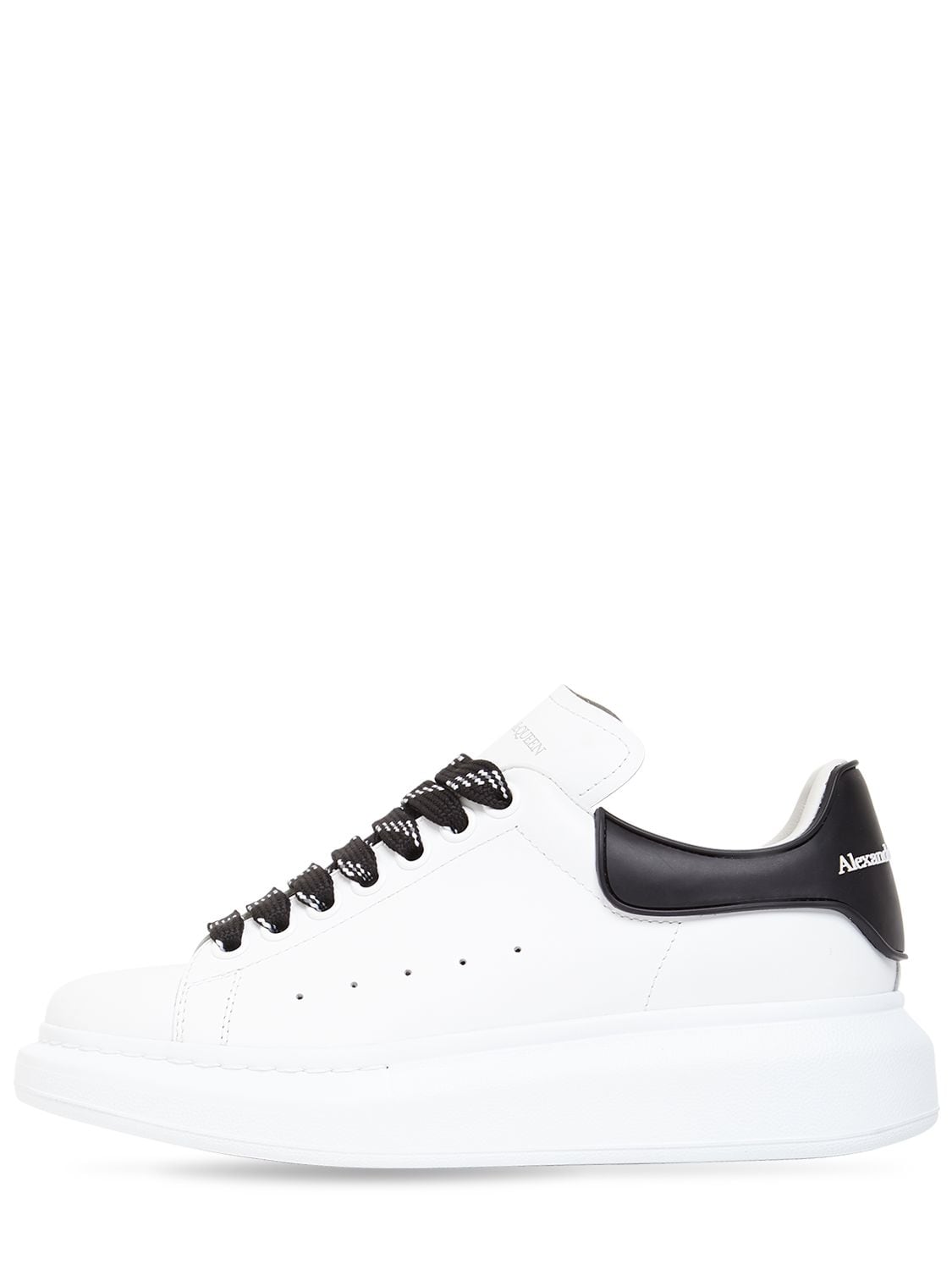 Alexander Mcqueen 45mm Two Tone Leather Trainers In White,black