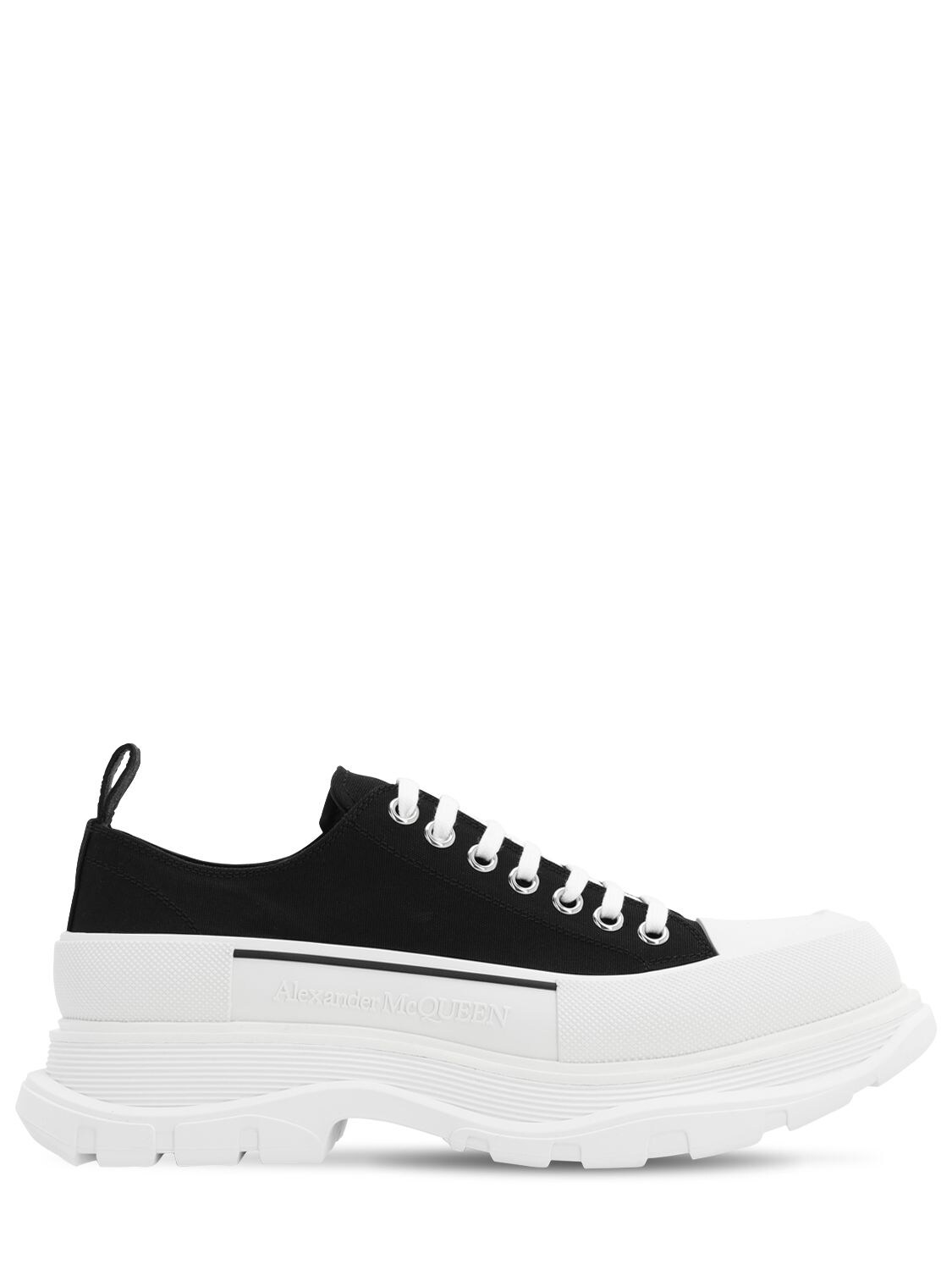 Alexander Mcqueen Black & White Tread Slick Lace-up Sneakers | ModeSens