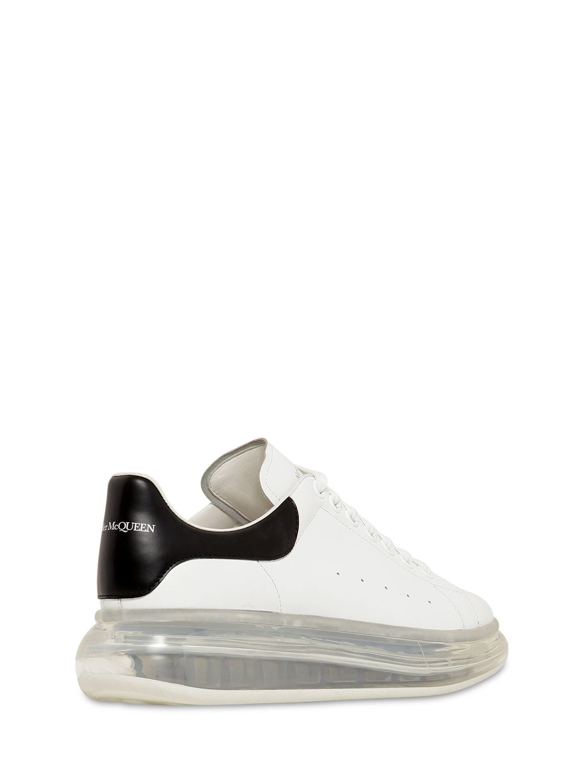 Shop Alexander Mcqueen 45mm Oversized Leather Sneakers In White,black