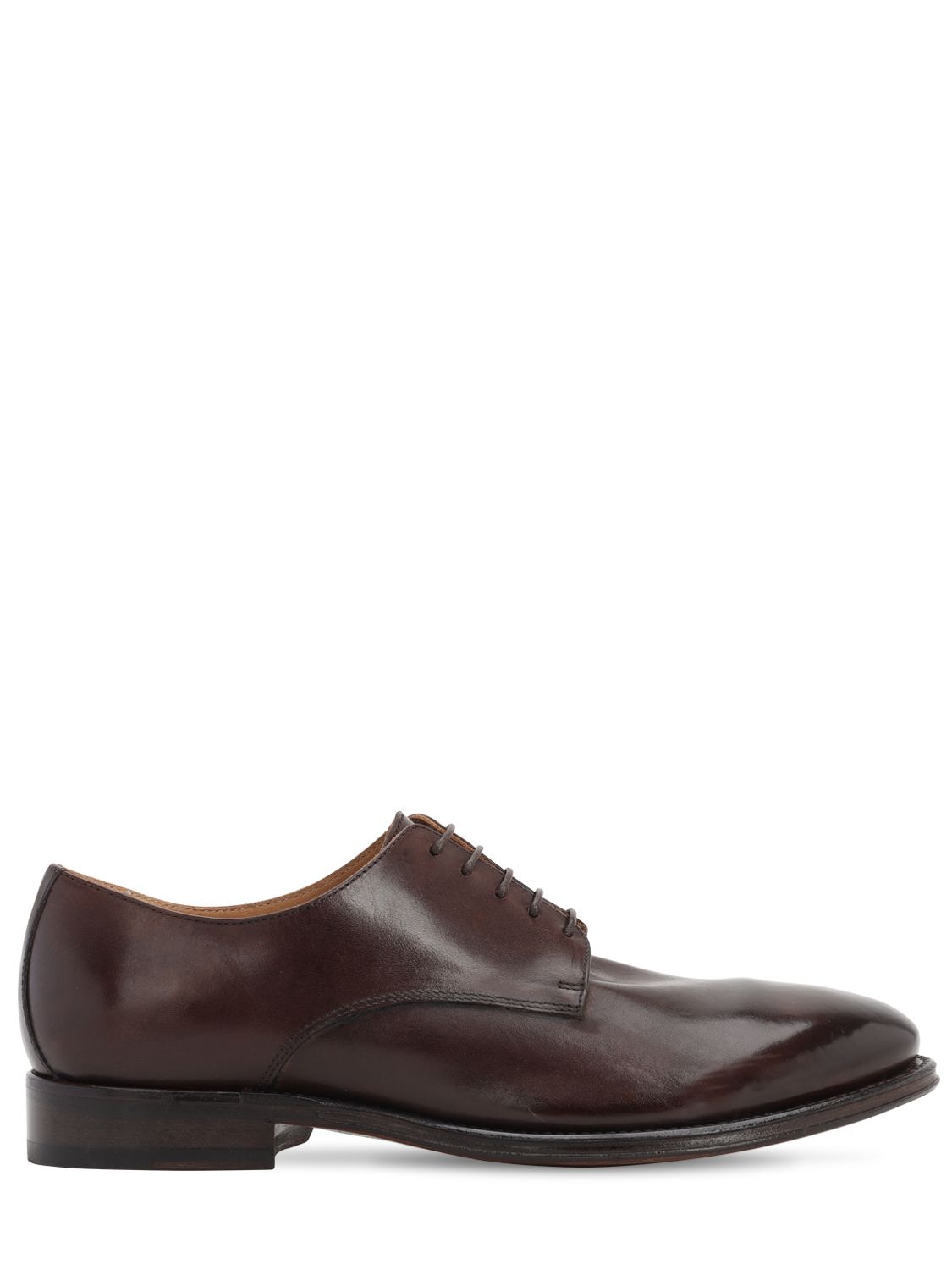 Alberto Fasciani 20mm Leather Lace-up Shoes In Dark Brown