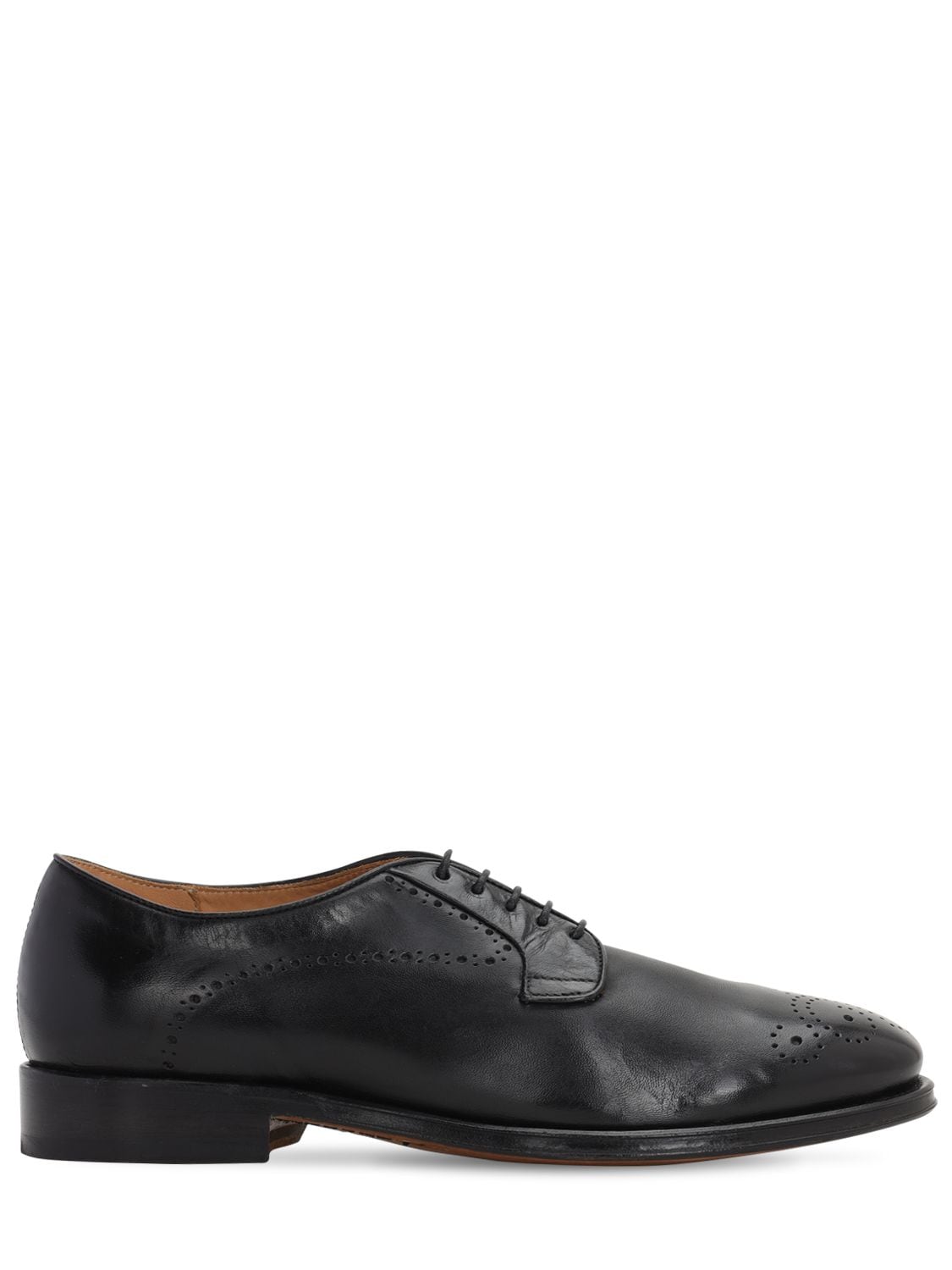 Alberto Fasciani 20mm Leather Lace-up Shoes In Black