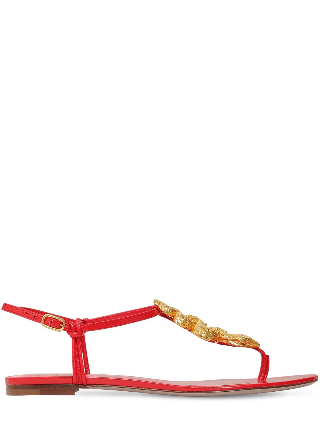 Valentino Garavani 10mm Maison Leather Sandals In Red