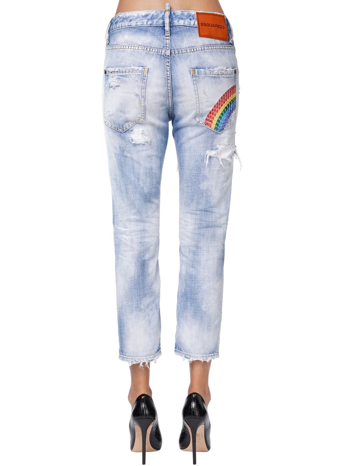 Dsquared2 Cool Girl Cropped Denim Jeans In Light Denim