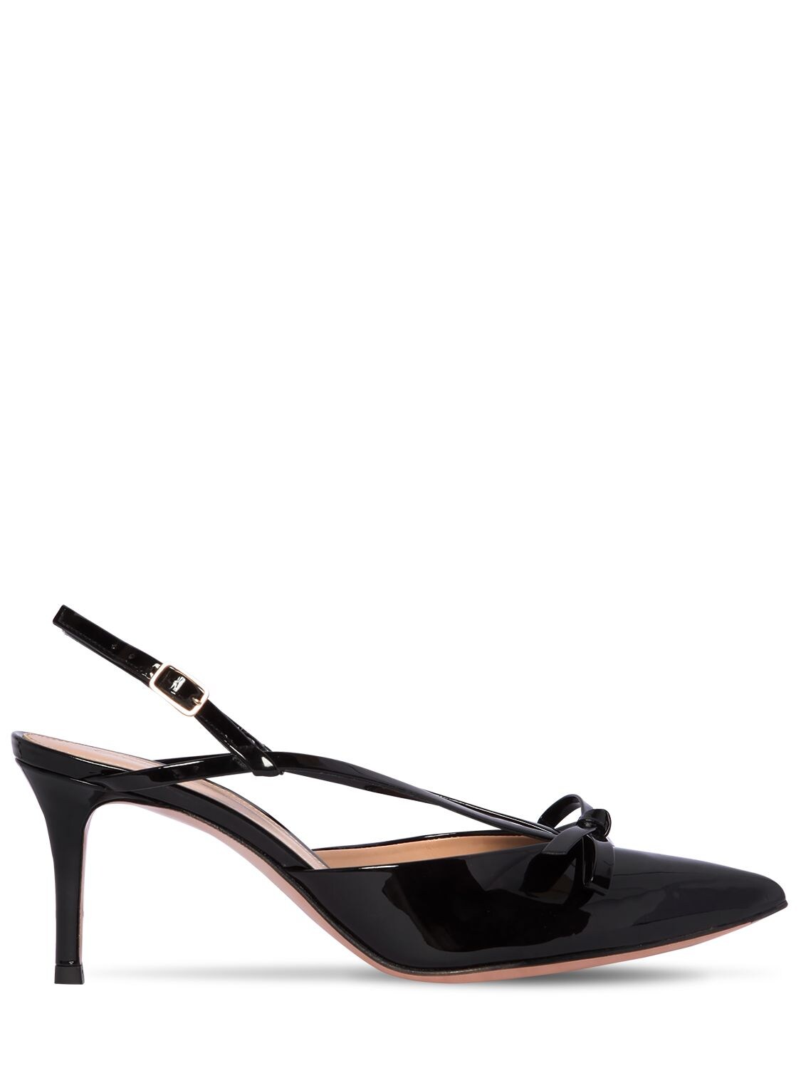 70mm Patent Leather Sling Back Pumps