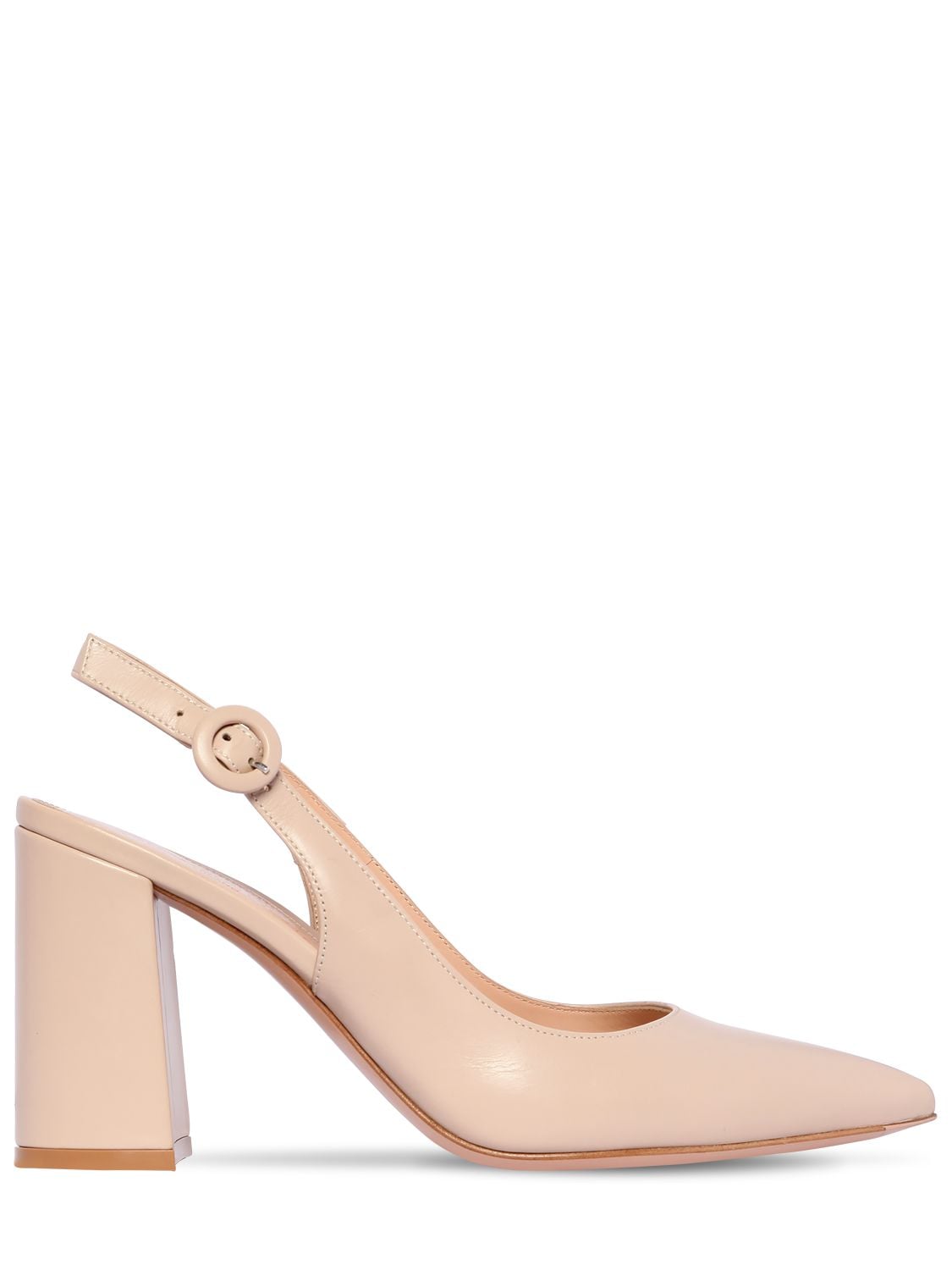 Gianvito Rossi 85mm Leather Sling Back Pumps In Nude