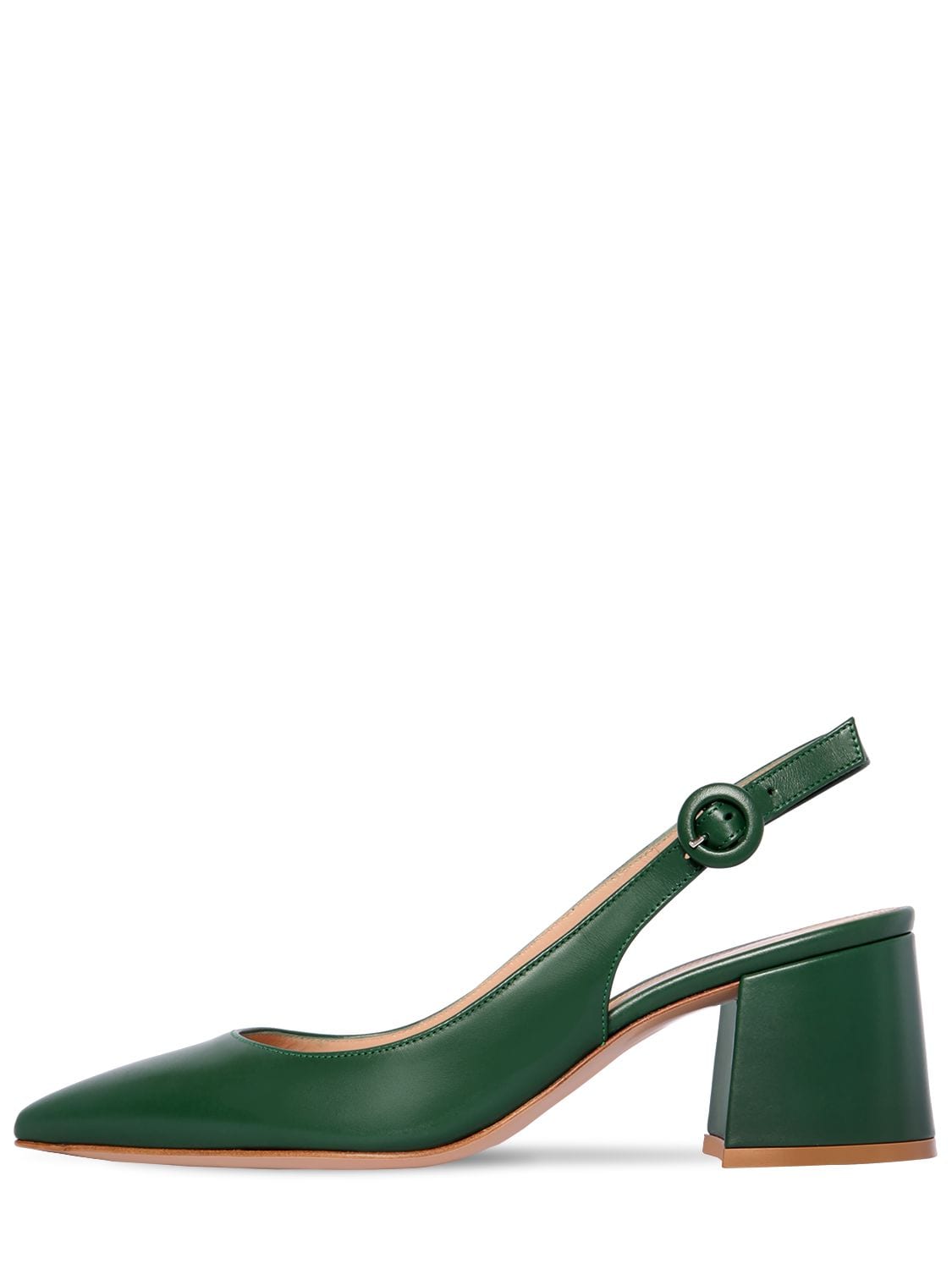 Gianvito Rossi 60mm Leather Sling Back Pumps In Green