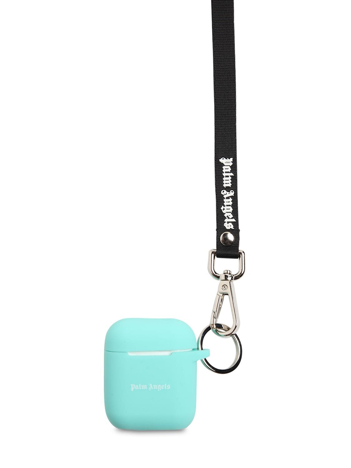 Palm Angels Logo Airpods Case In Light Blue