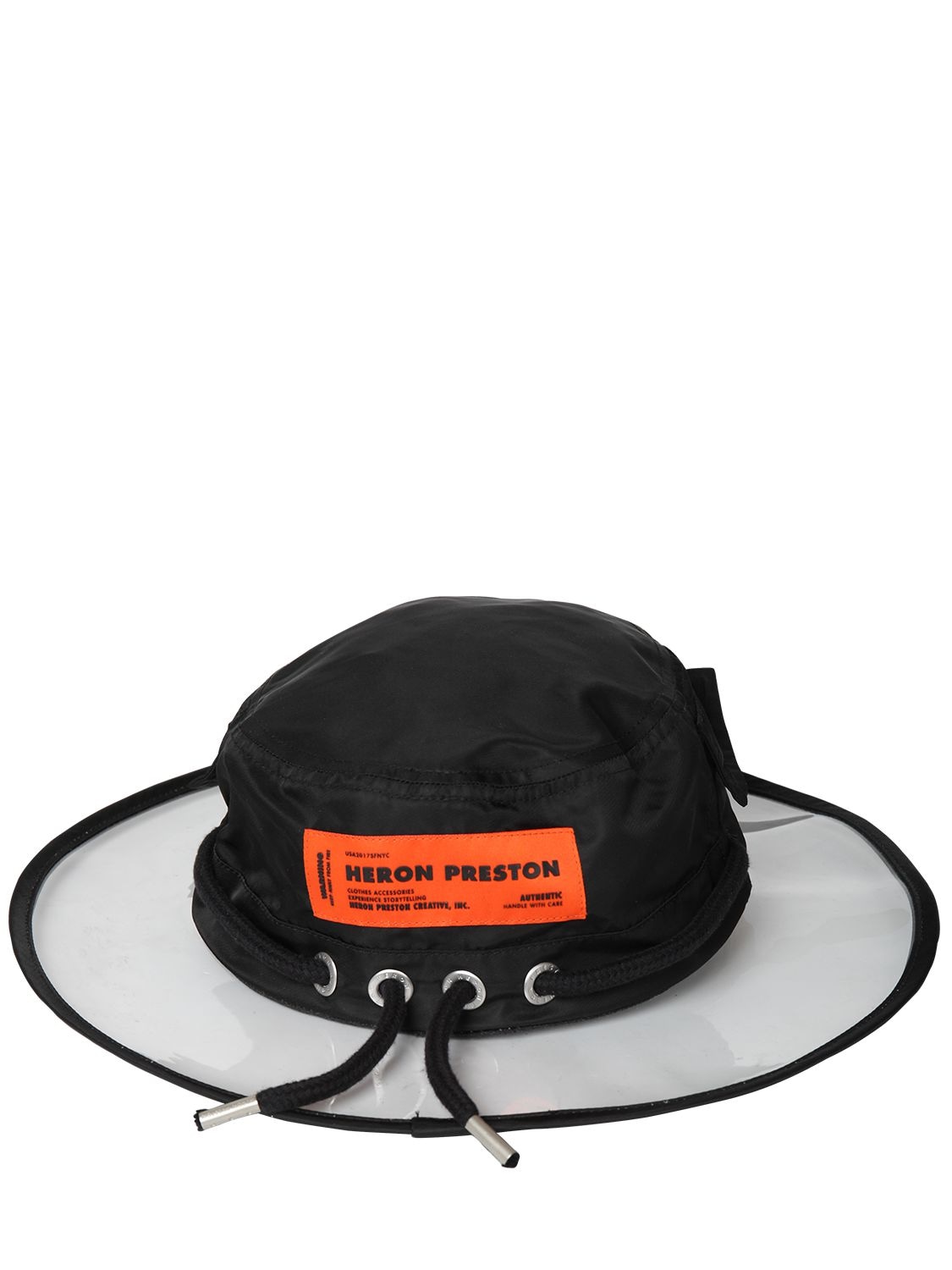 Heron Preston Pvc & Nylon Rain Hat In Black