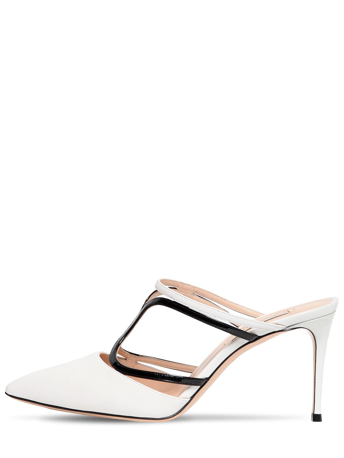 Casadei 80mm Leather Mules In White