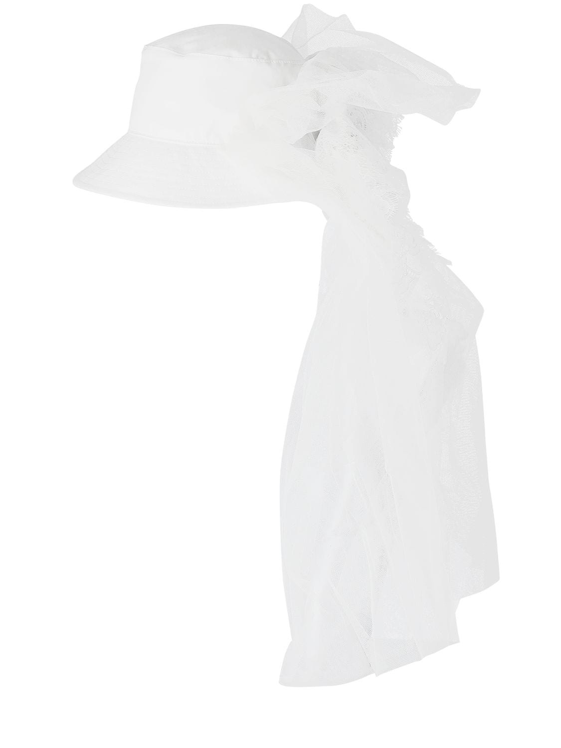 Mm6 Maison Margiela 玫瑰&薄纱装饰渔夫帽 In White