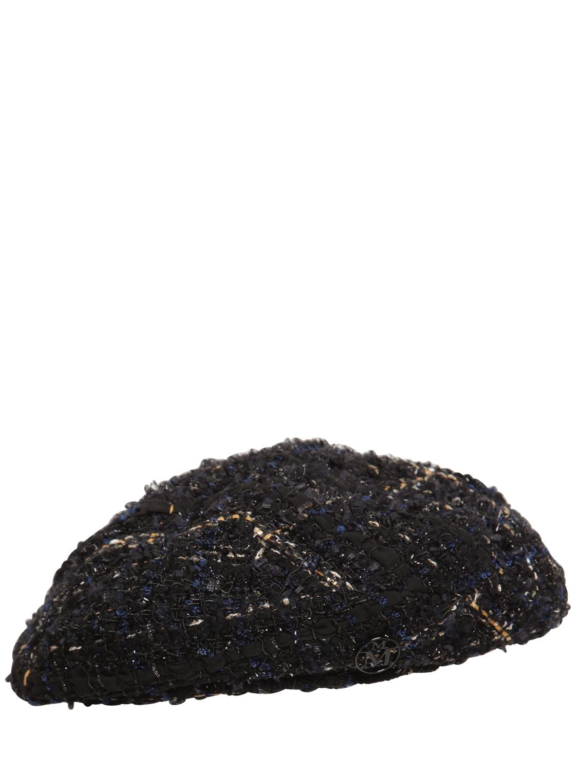 Maison Michel Flore Tweed Hat In Black