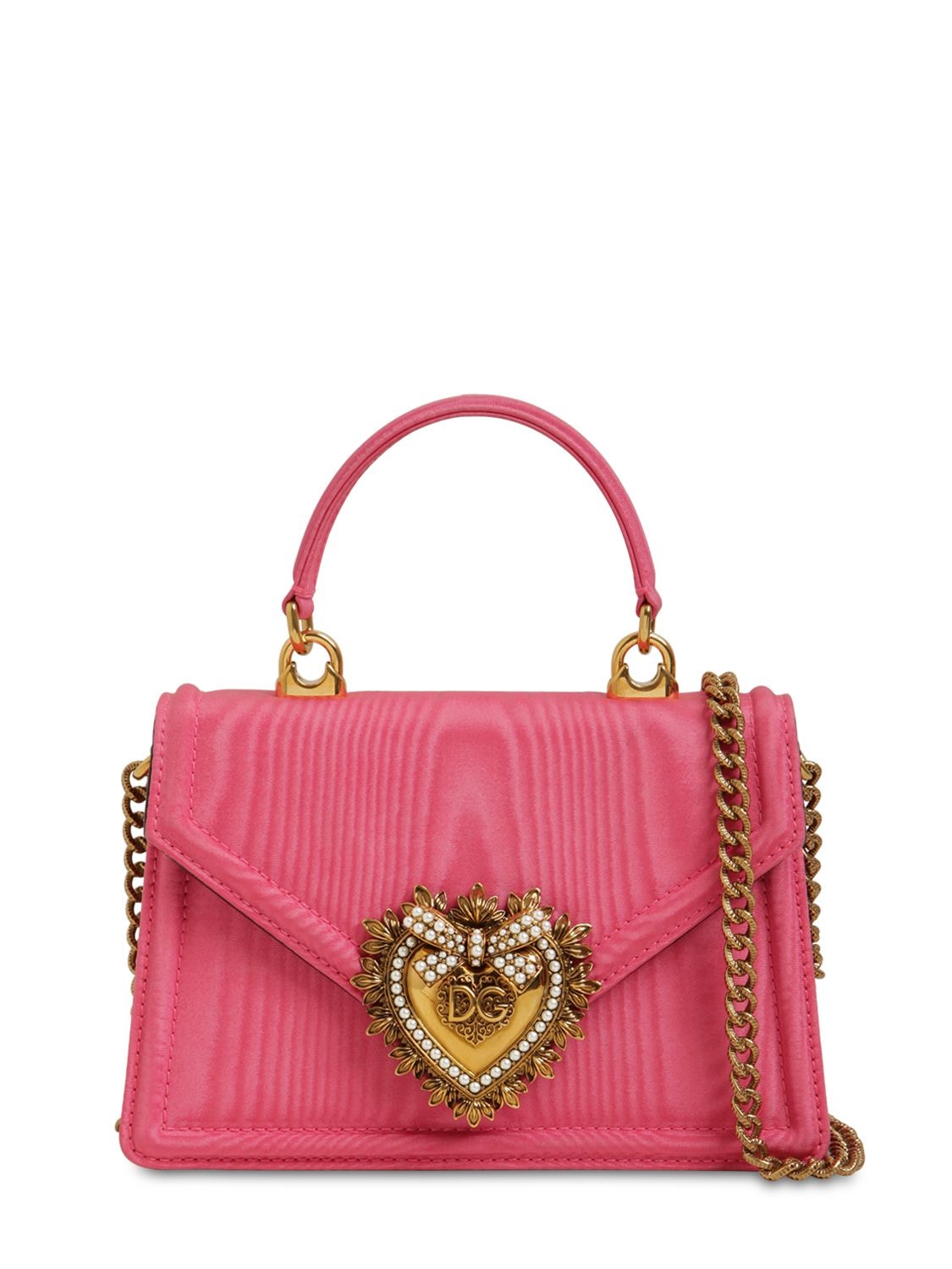 Dolce & Gabbana Mini Devotion Moiré Bag In Pink | ModeSens