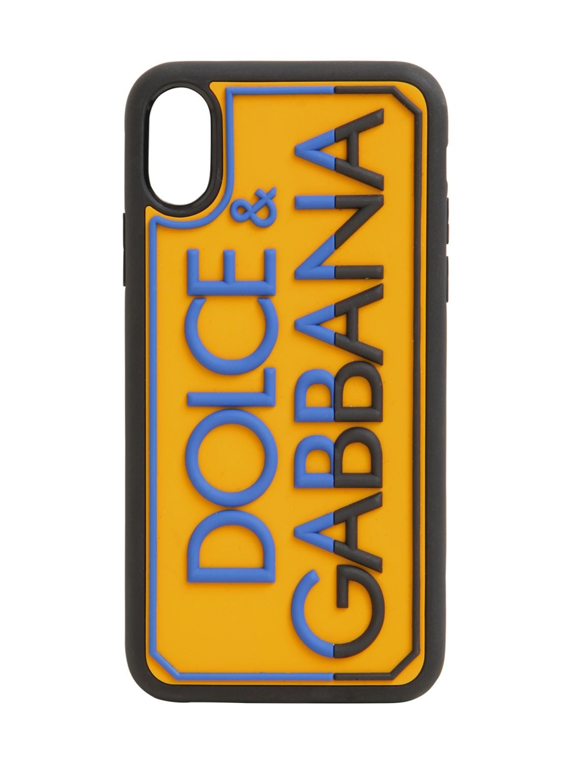 Dolce & Gabbana Logo压花橡胶iphone X/xs手机壳 In Sole,blu
