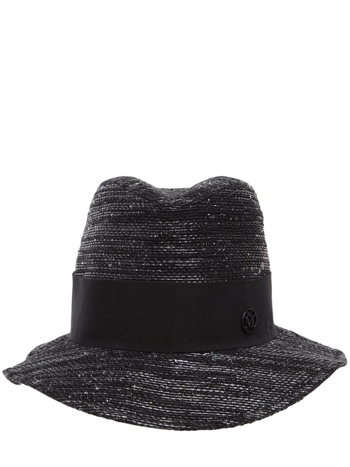 Maison Michel Bobbie Cotton, Bamboo & Lurex Hat In Black