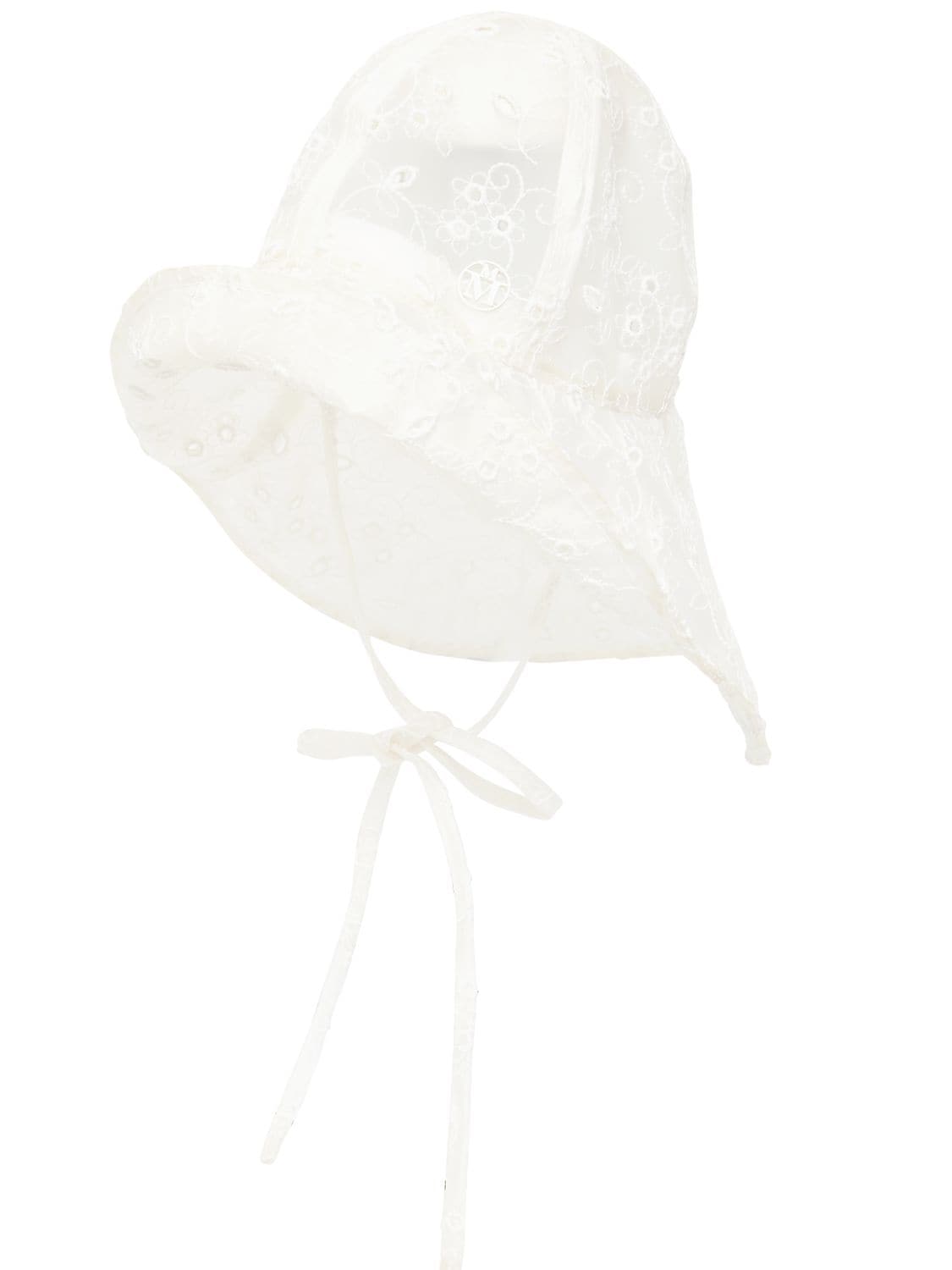 Maison Michel Julienne Embroidered Waterproof Pvc Hat In White