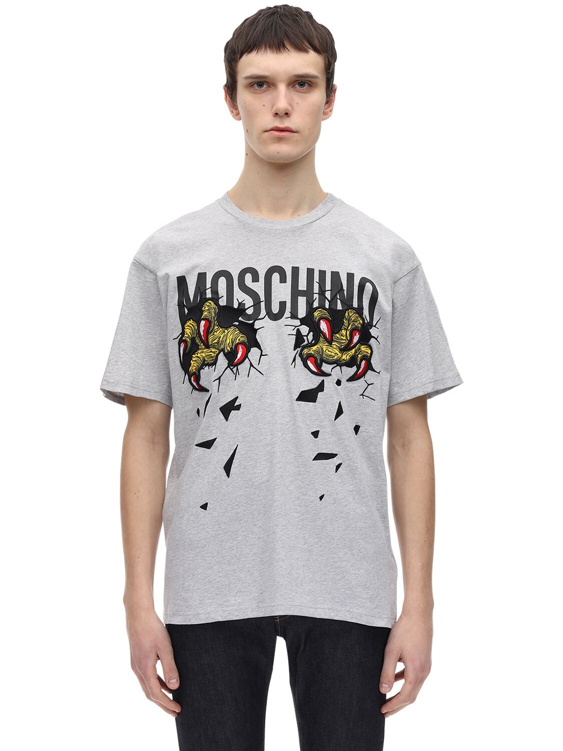MOSCHINO “DINOSAUR”LOGO纯棉T恤,71IATN015-MTQ4NQ2