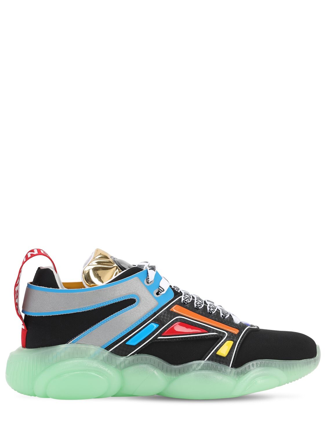 MOSCHINO MULTICOLORED HIGH TECHNO SNEAKERS,71IATO005-MDBB0