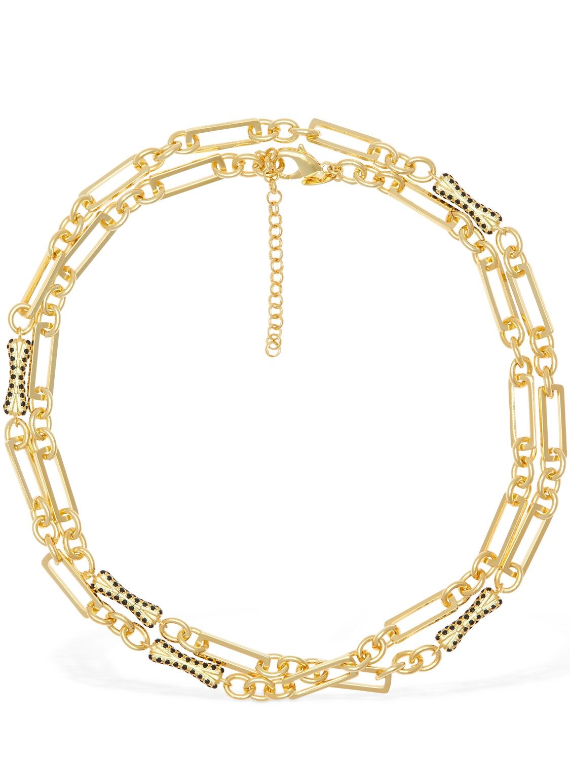 Iosselliani 18kt Gold Plated Chain Wrap Necklace In Gold,black