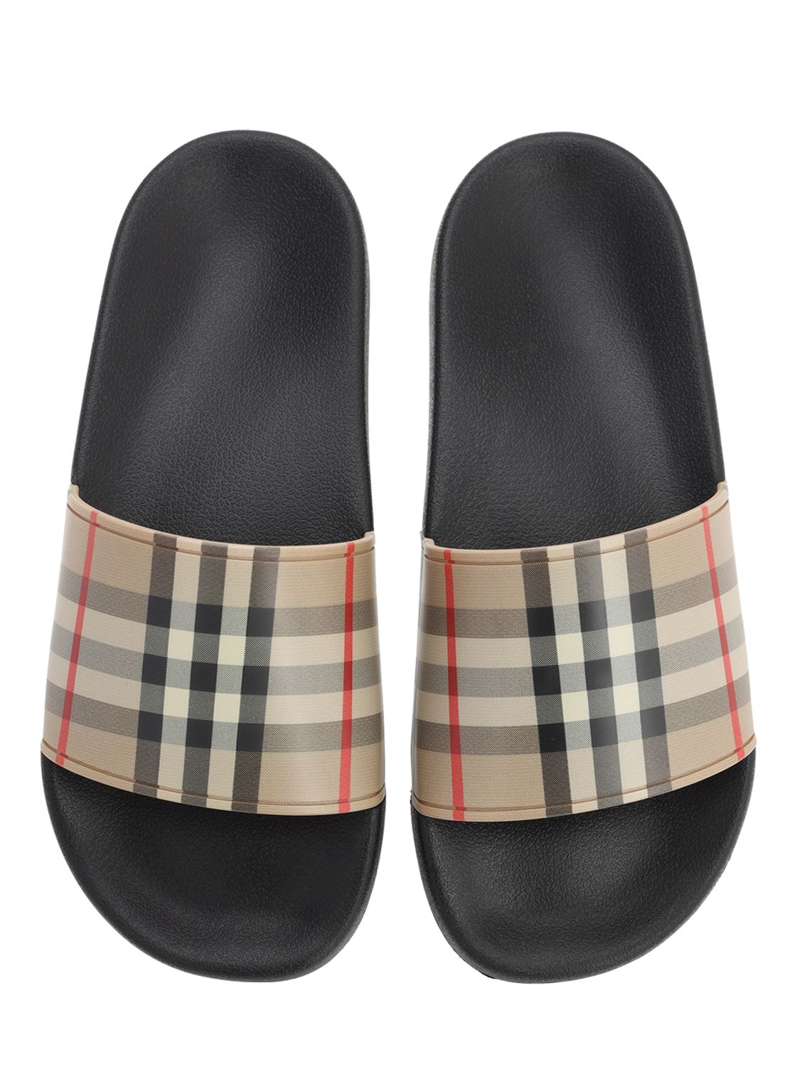 BURBERRY Furley Check Tech Slide Sandals | Smart Closet