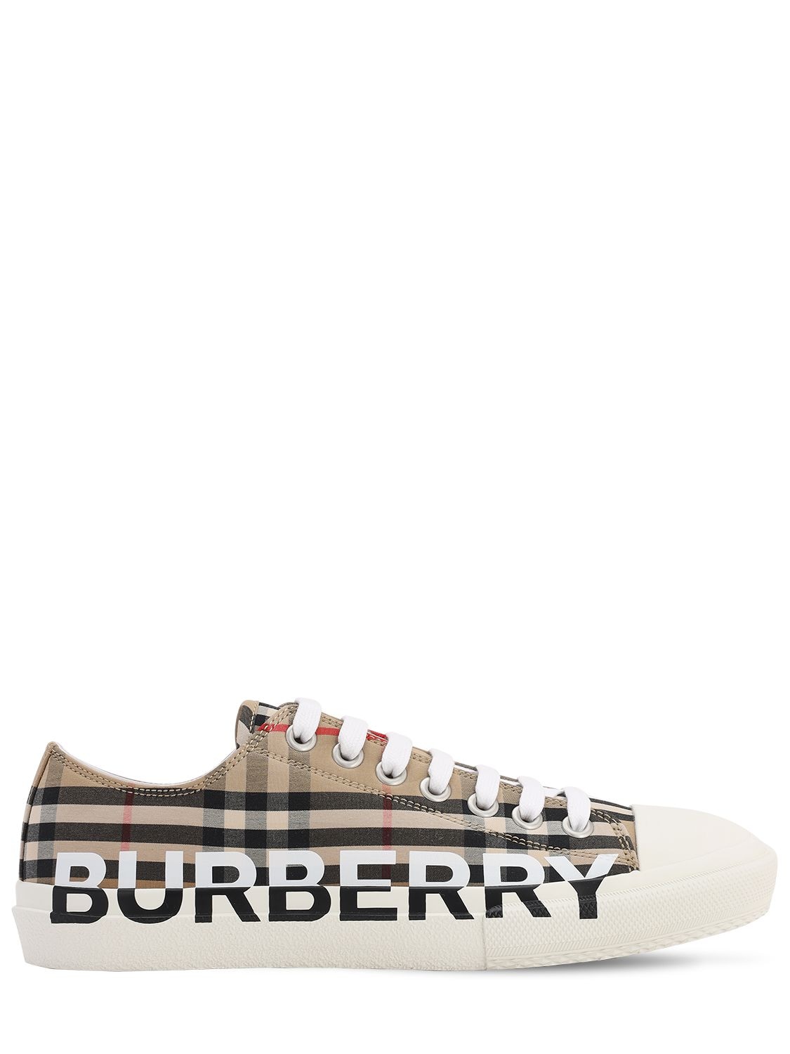 BURBERRY LOGO格纹帆布“LARKHALL”低帮运动鞋,71IBQH008-QTCWMJY1