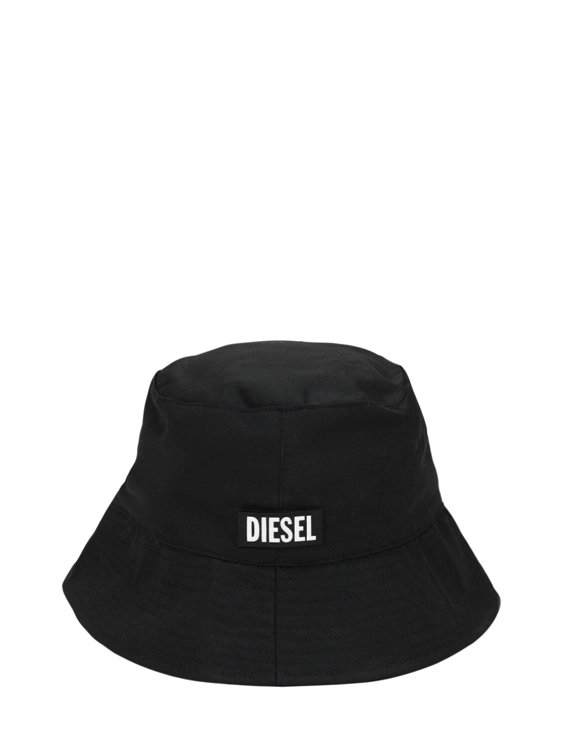 Diesel Logo Tag Tech Cotton Twill Bucket Hat In Black