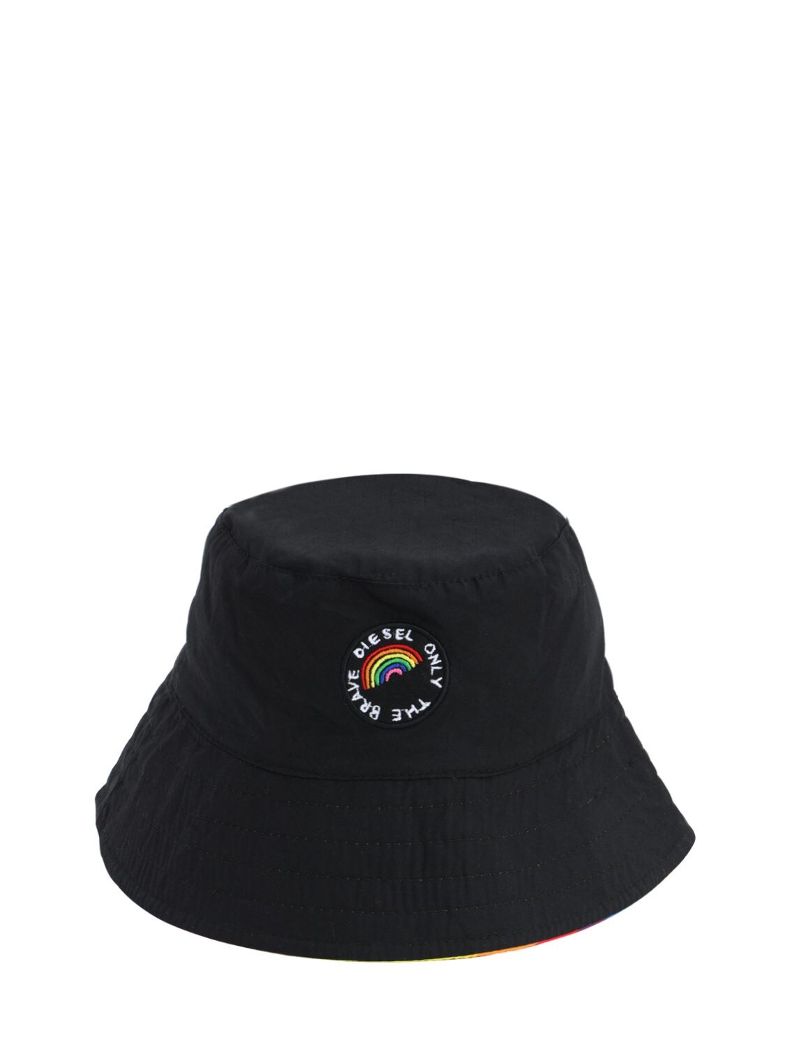 Diesel Pride Reversible Tech Twill Bucket Hat In Black,multi