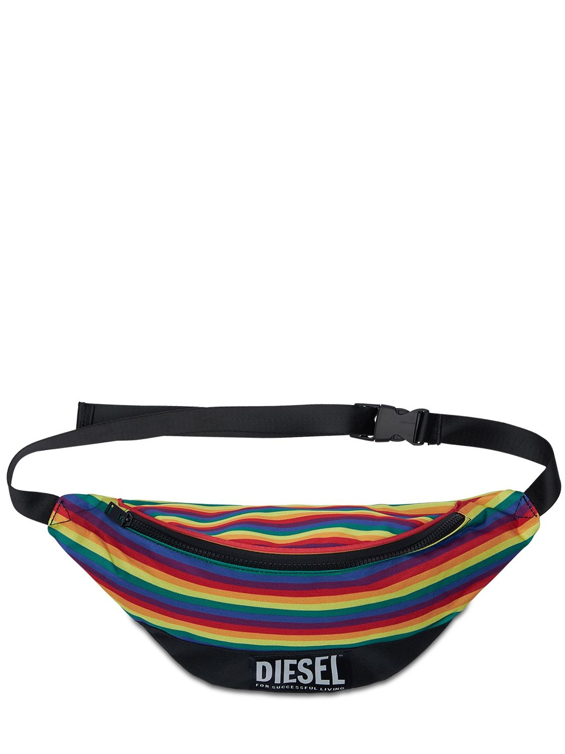 Diesel Pride Rainbow Tech Belt Bag In Black,multi