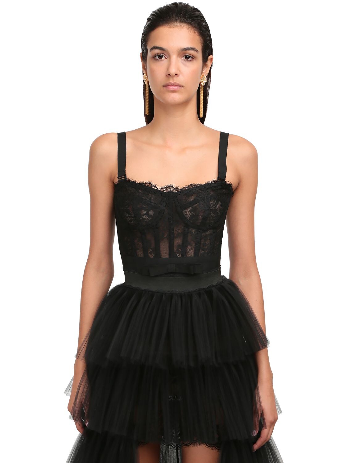 Zuhair Murad Structured Lace Corset In Black