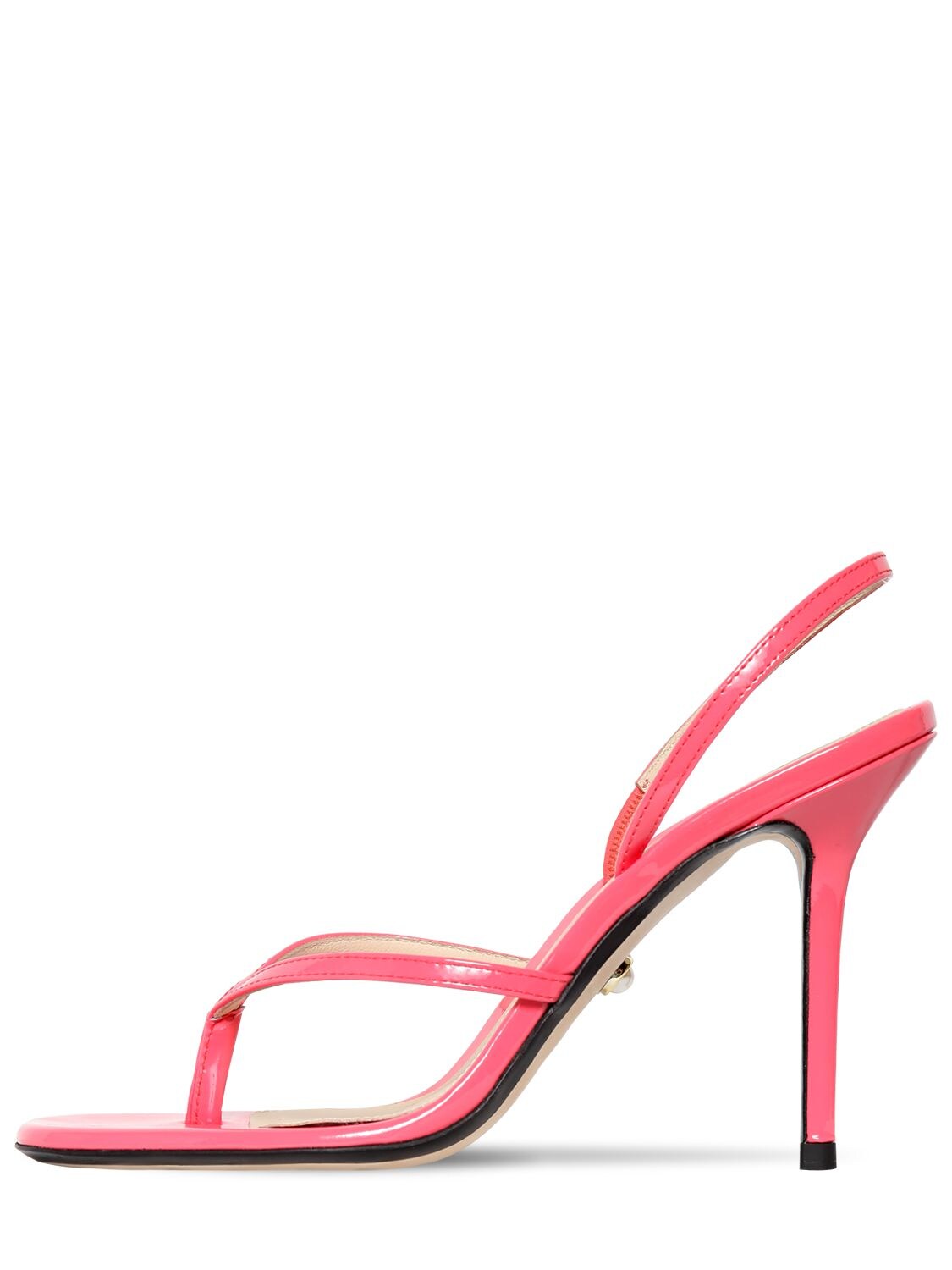 Alevì 90mm Patent Leather Thong Sandals In Pink