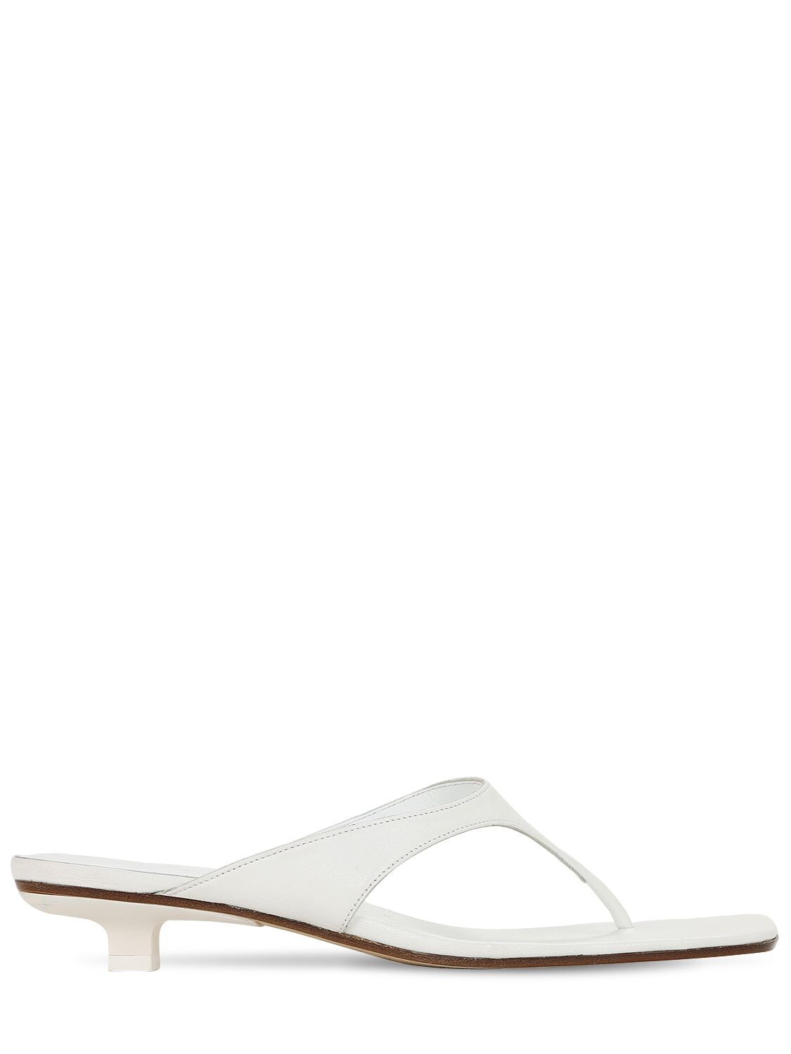 white leather strap sandals