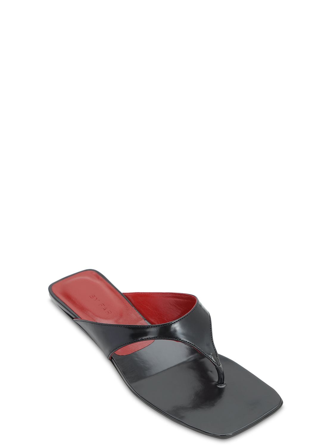 By Far 30mm Jack Brushed Leather Thong Sandals In Black ModeSens