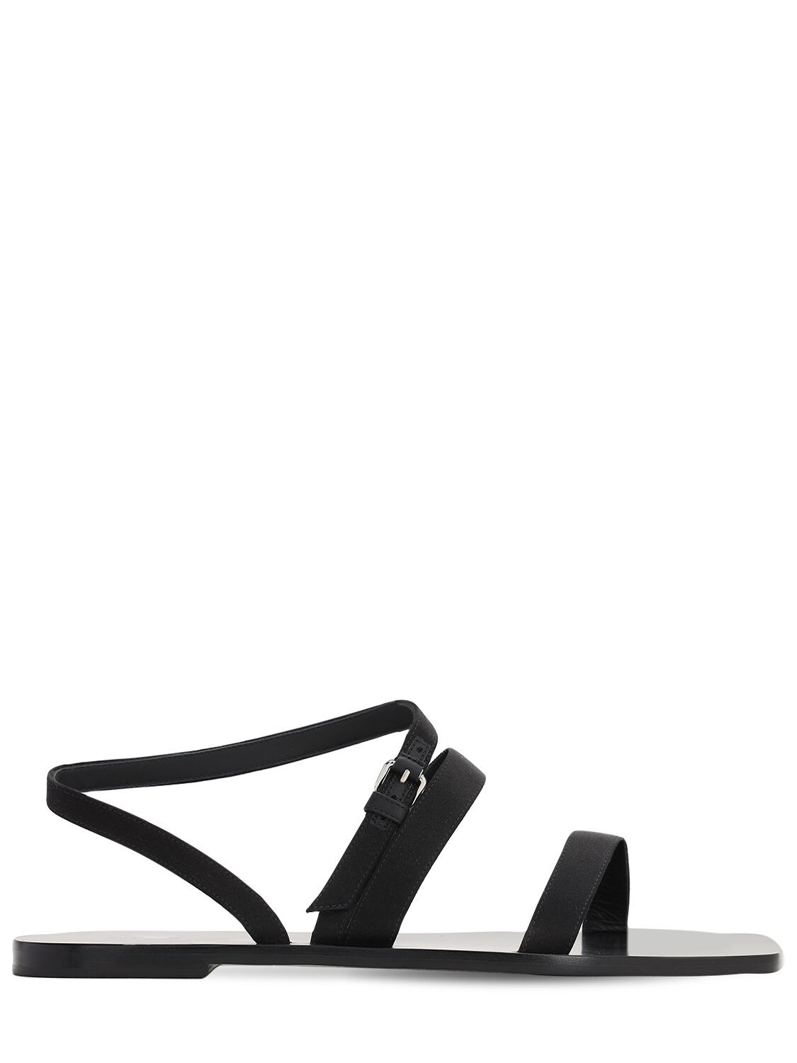 The Row - 10mm satin sandals - Black | Luisaviaroma