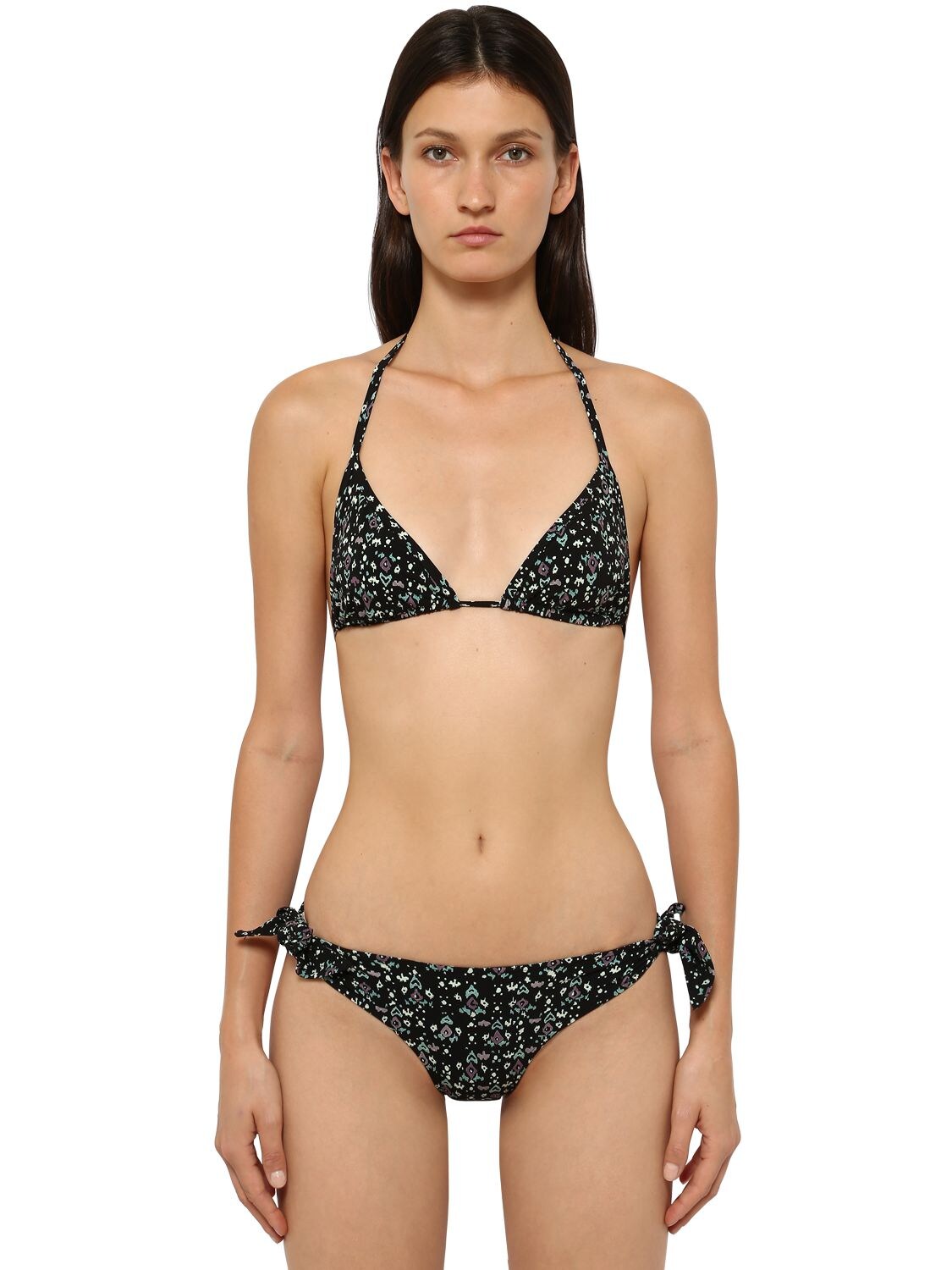 Isabel Marant Étoile Shayla Printed Lycra Triangle Bikini Top In Navy,multi